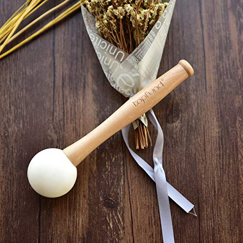 TOPFUND 432 Hz Chakra Set of 7 Color Crystal Singing Bowls 6-12 inch with Heavy Duty Carrying Cases and Singing Bowl Mallet Suede Striker - TOPFUND Crystal Singing Bowl