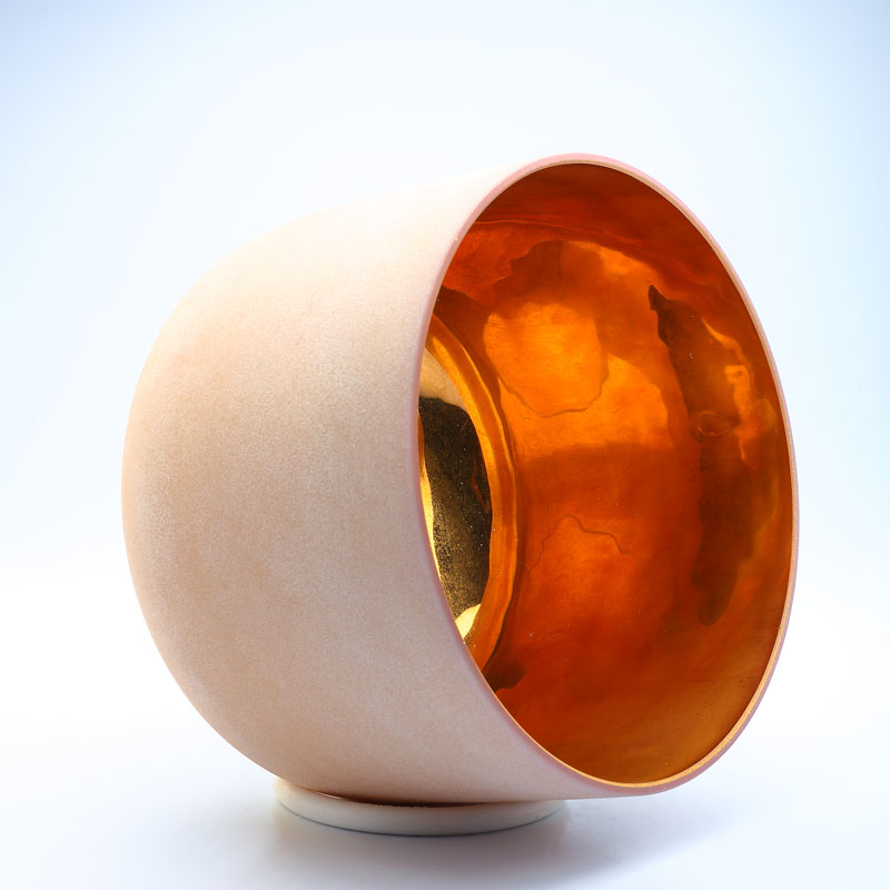 50% OFF TOPFUND Perfect Pitch Alchemy Frosted Gold Crystal Singing Bowl 8 inch E note with defect - TOPFUND Crystal Singing Bowl