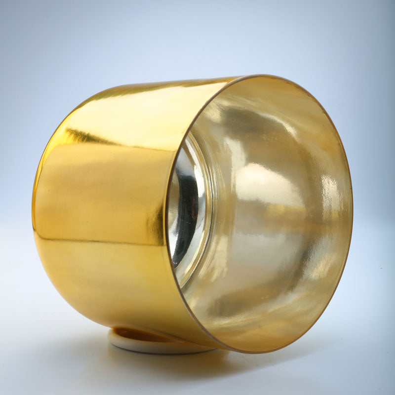 50% OFF TOPFUND Perfect Pitch Alchemy Solid gold Crystal Singing Bowl 8 inch A# note with defect - TOPFUND Crystal Singing Bowl