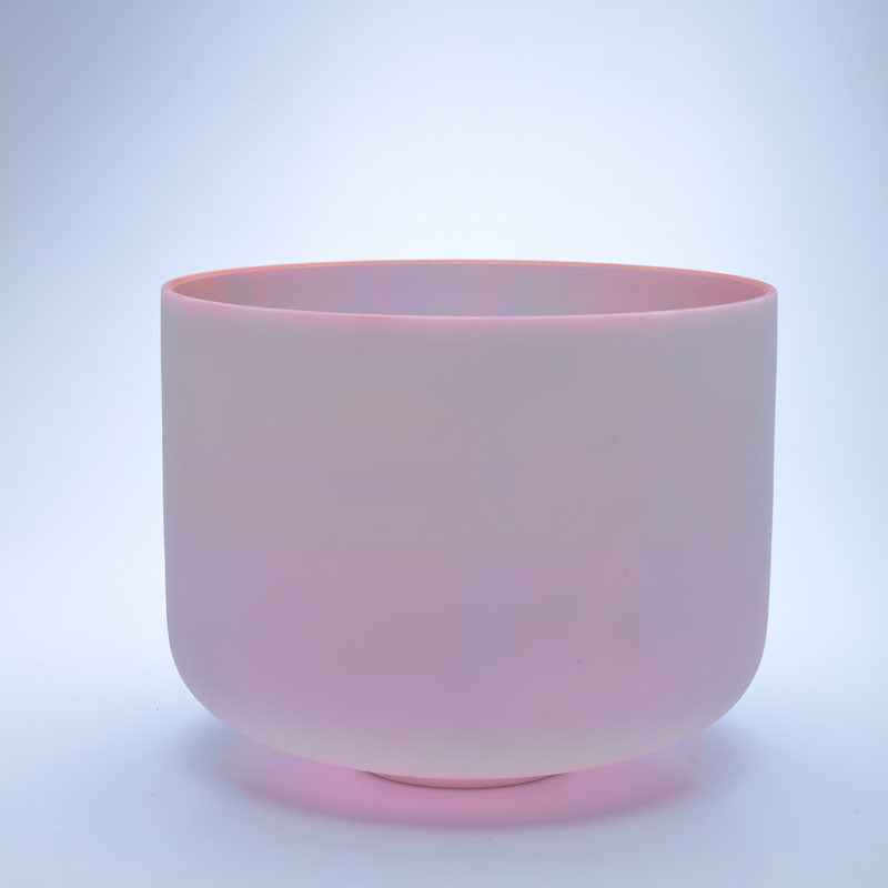 25%OFF TOPFUND Perfect Pitch Alchemy Frosted Pink Gold Crystal Singing Bowl 11 inch D note with defect - TOPFUND Crystal Singing Bowl