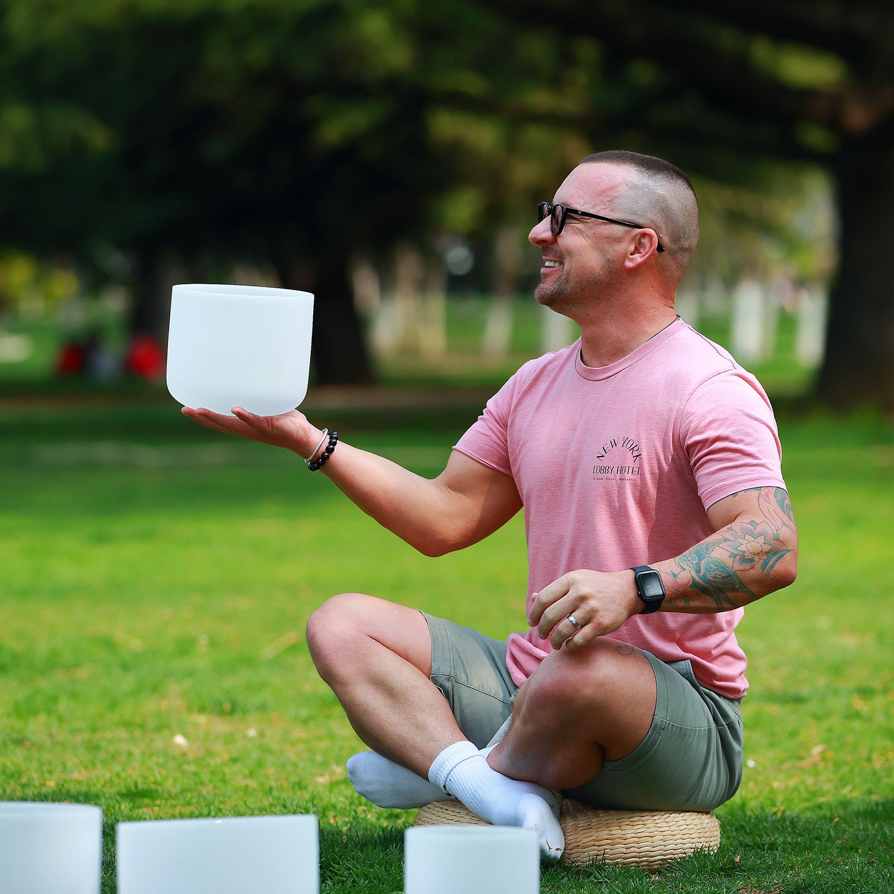 7-12 inch Chakra Set of 7 Crystal Singing Bowls with Heavy Duty Carrying Cases and Singing Bowl Mallets - TOPFUND Crystal Singing Bowl