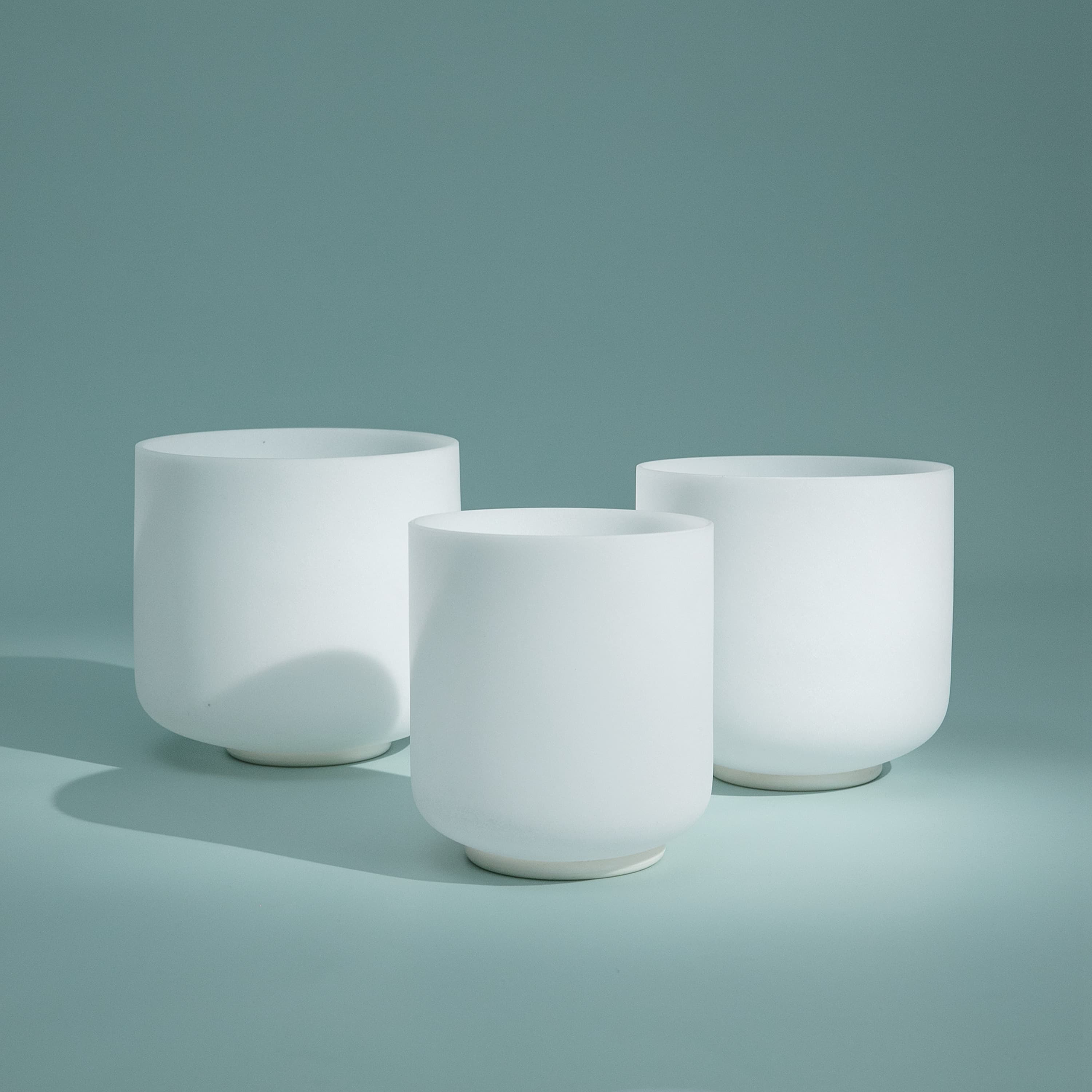 TOPFUND 6-8 inch Set of 3 Crystal Singing Bowls (8"D+7"B+6"G) - TOPFUND Crystal Singing Bowl