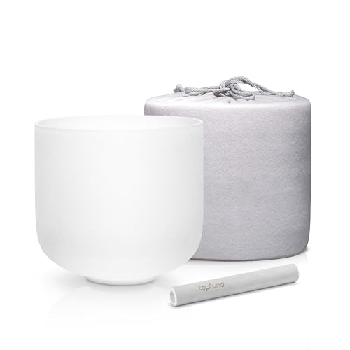 A Note Crystal Singing Bowl Third Eye Chakra with Bundle Case and Singing Bowl Mallet - TOPFUND Crystal Singing Bowl