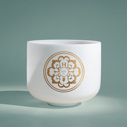 TOPFUND Solfeggio 10 Inch 639 Hz  Crystal Singing Bowl - TOPFUND Crystal Singing Bowl