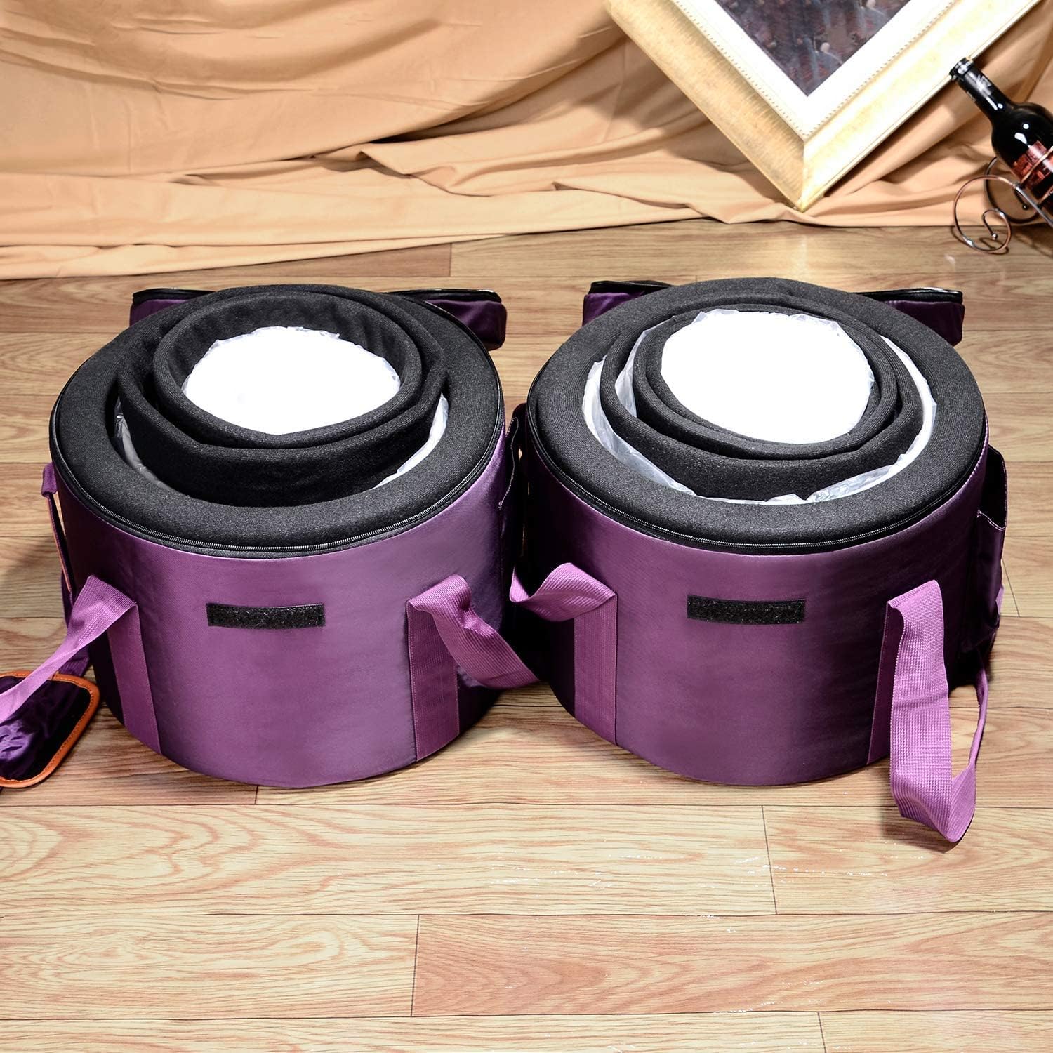 TOPFUND 440Hz 6-10 inch Set of 7 Black Crystal Singing Bowls - TOPFUND Crystal Singing Bowl