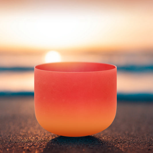 TOPFUND 432Hz D Note Orange Crystal Singing Bowl Chakra - TOPFUND Crystal Singing Bowl