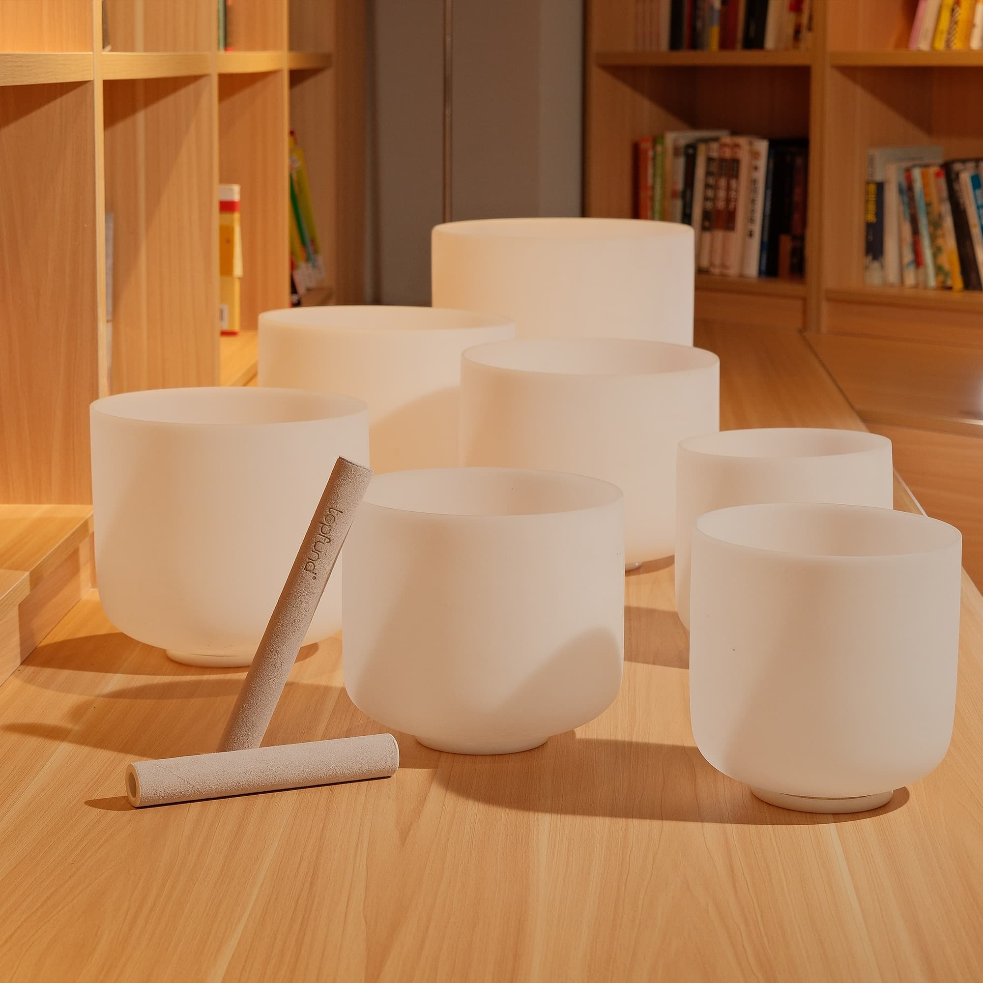 TOPFUND 432Hz 7-12 inch Set of 7 Crystal Singing Bowls - TOPFUND Crystal Singing Bowl