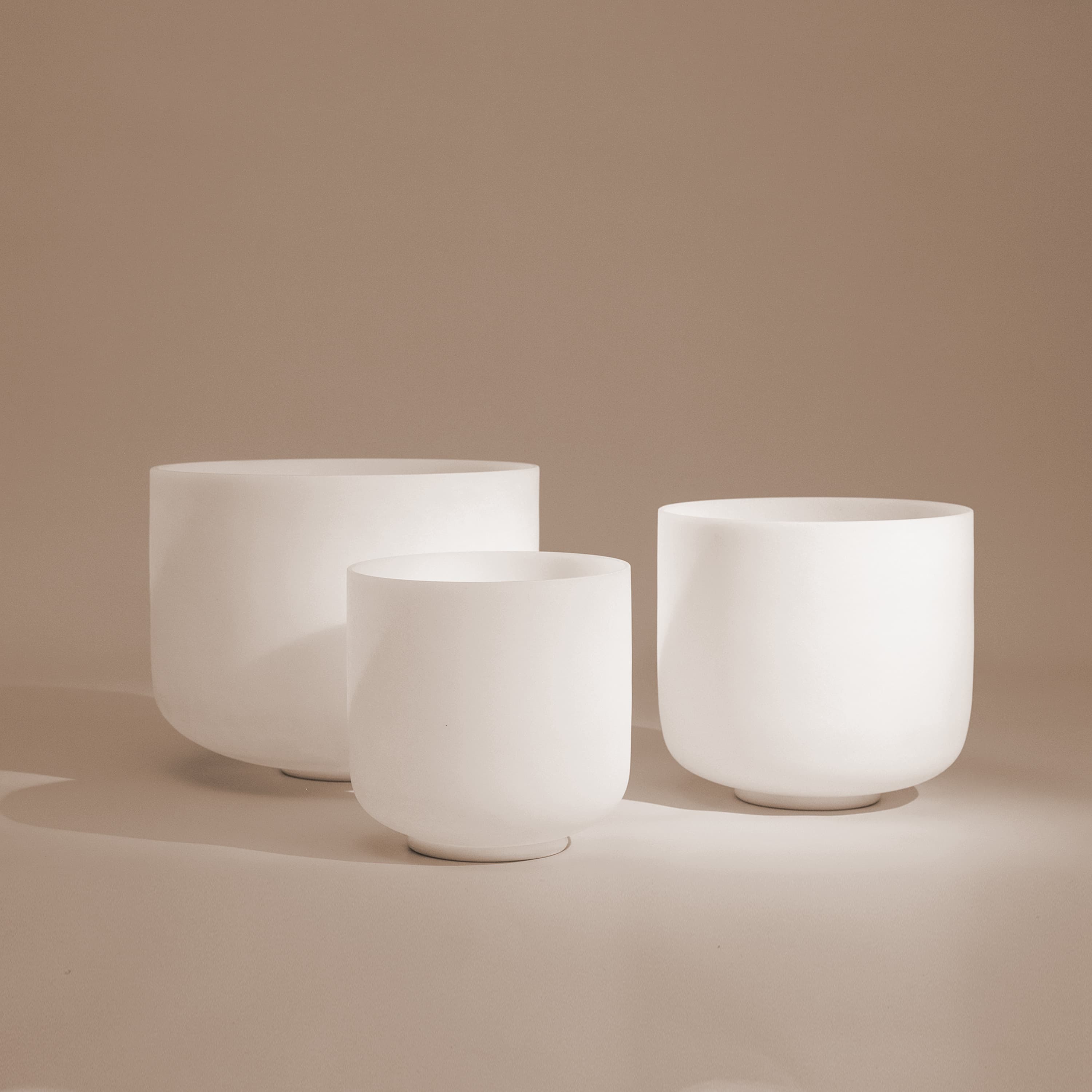 TOPFUND  7-11 inch Set of 3 Crystal Singing Bowls (11"C+9"E+7"G) - TOPFUND Crystal Singing Bowl