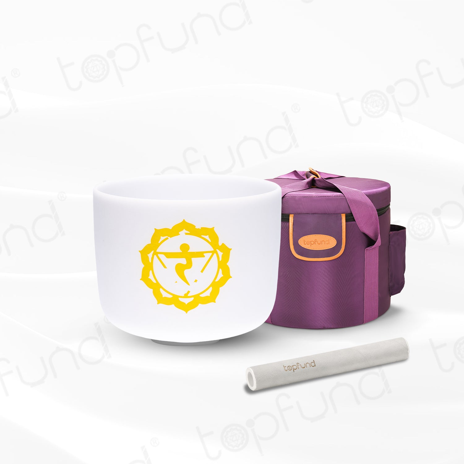 TOPFUND E NOTE 10 inch Colored Chakra Crystal Singing Bowl with Heavy Duty Carrying Case and Singing Bowl Mallets Suede Striker - TOPFUND Crystal Singing Bowl