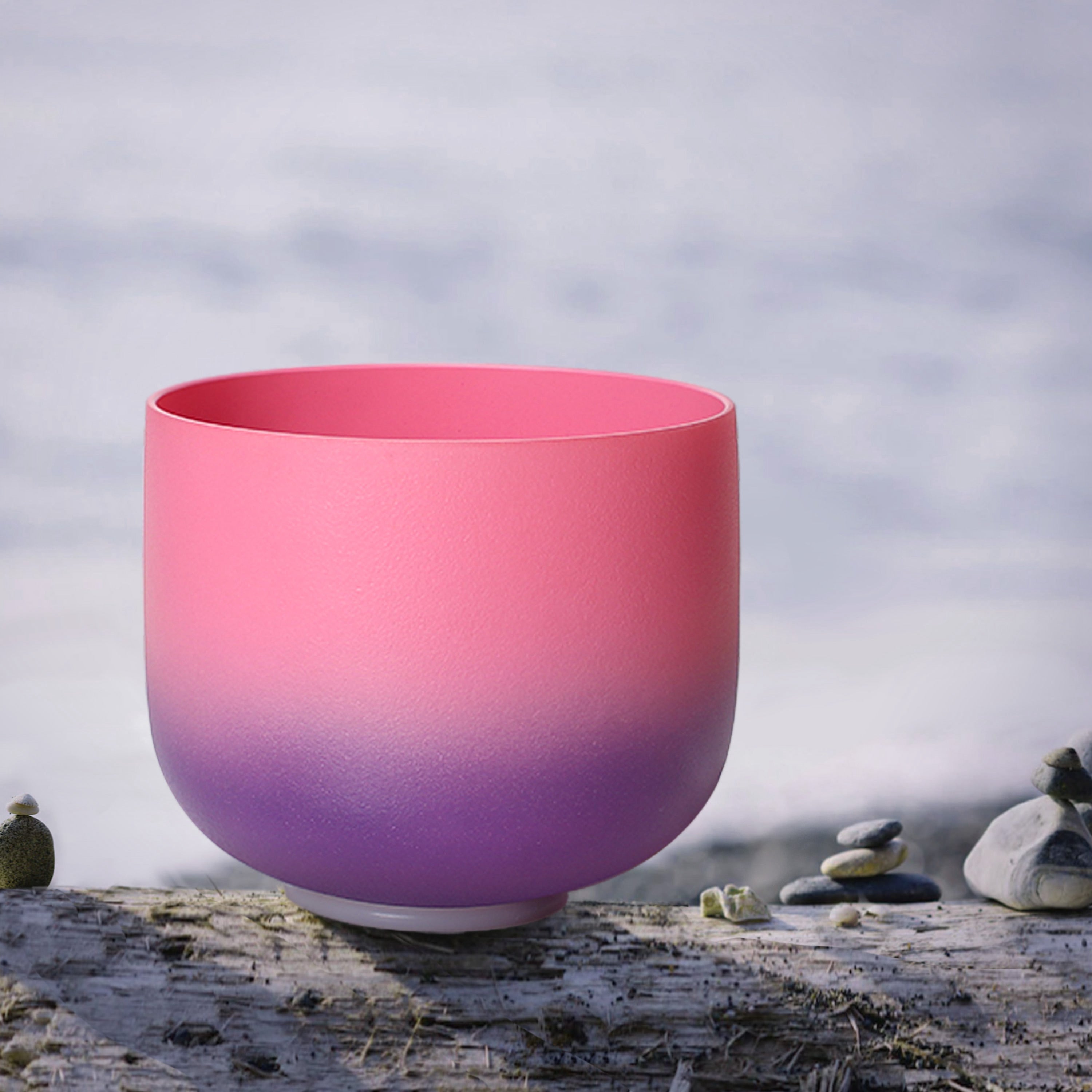 TOPFUND 440Hz Chakra Rainbow F Note Heart Crystal Singing Bowl 10 inch - TOPFUND Crystal Singing Bowl