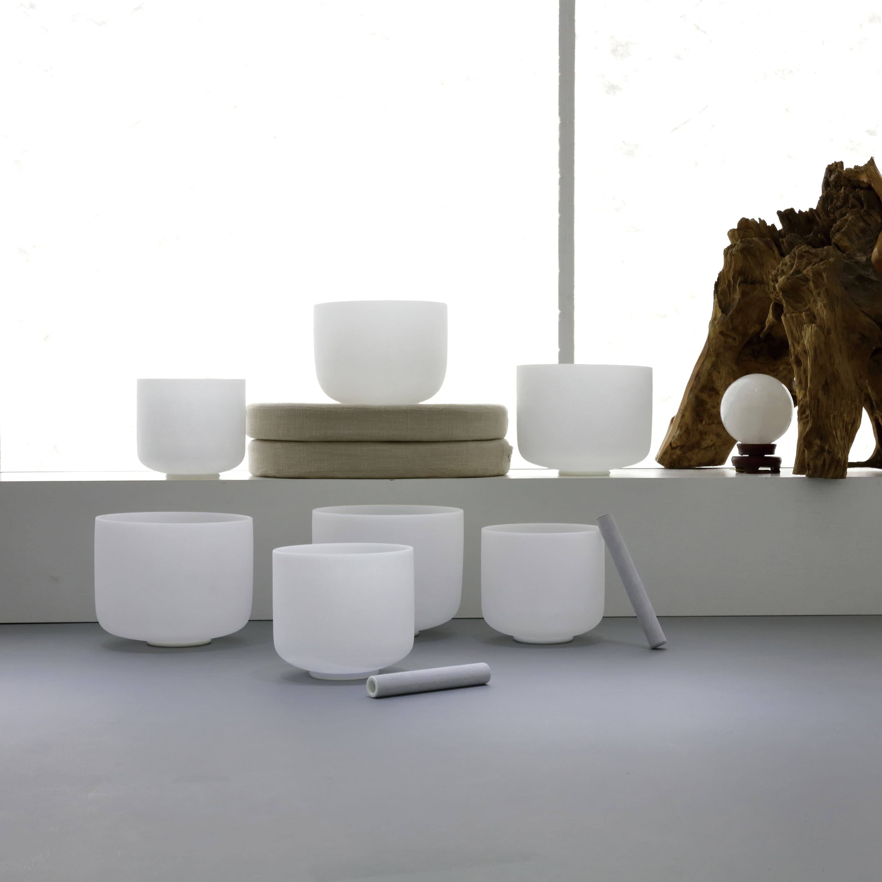 TOPFUND 8-10 inch Chakra Set of 7 Crystal Singing Bowls - TOPFUND Crystal Singing Bowl