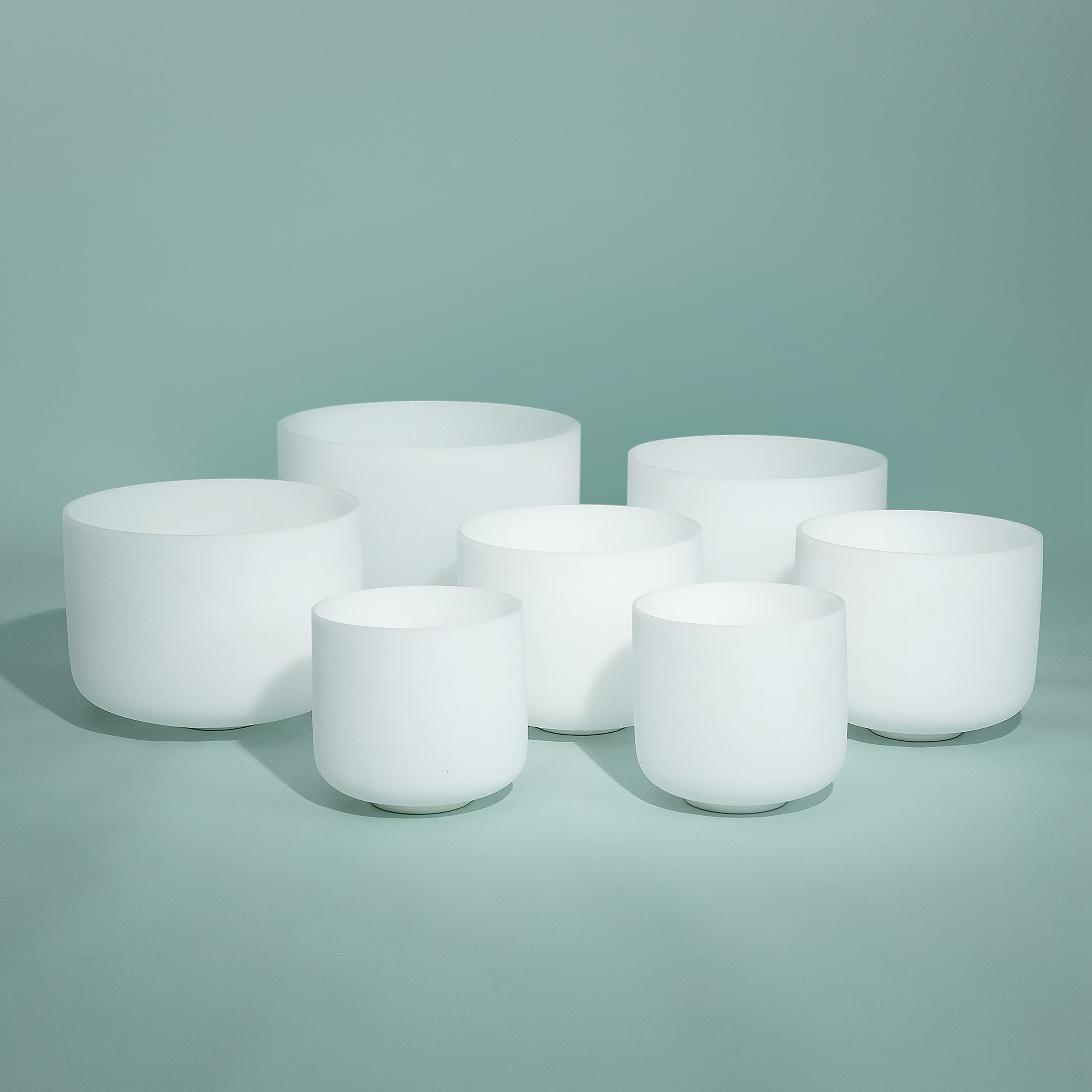 TOPFUND 6-14 inch Chakra Set of 7 Crystal Singing Bowls - TOPFUND Crystal Singing Bowl
