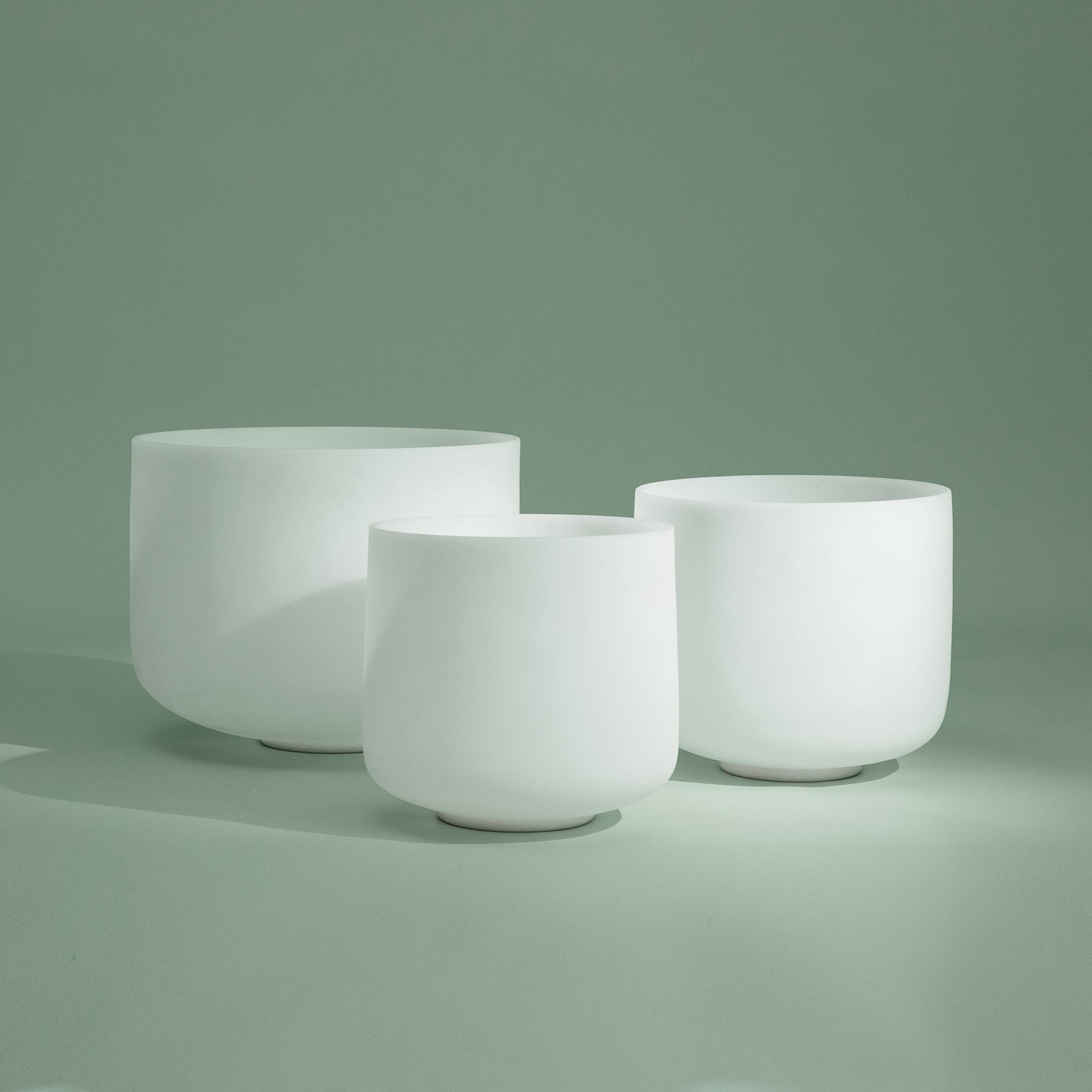 TOPFUND 8-11 inch Set of 3 Crystal Singing Bowls (11"C+9"E+8"G) - TOPFUND Crystal Singing Bowl