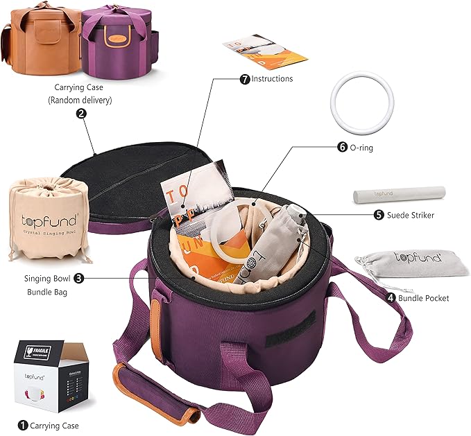 50% OFF TOPFUND Solid 24K Pure Gold Chakra Set of 7 Crystal Singing Bowls 432hz 7-12 inch - TOPFUND Crystal Singing Bowl