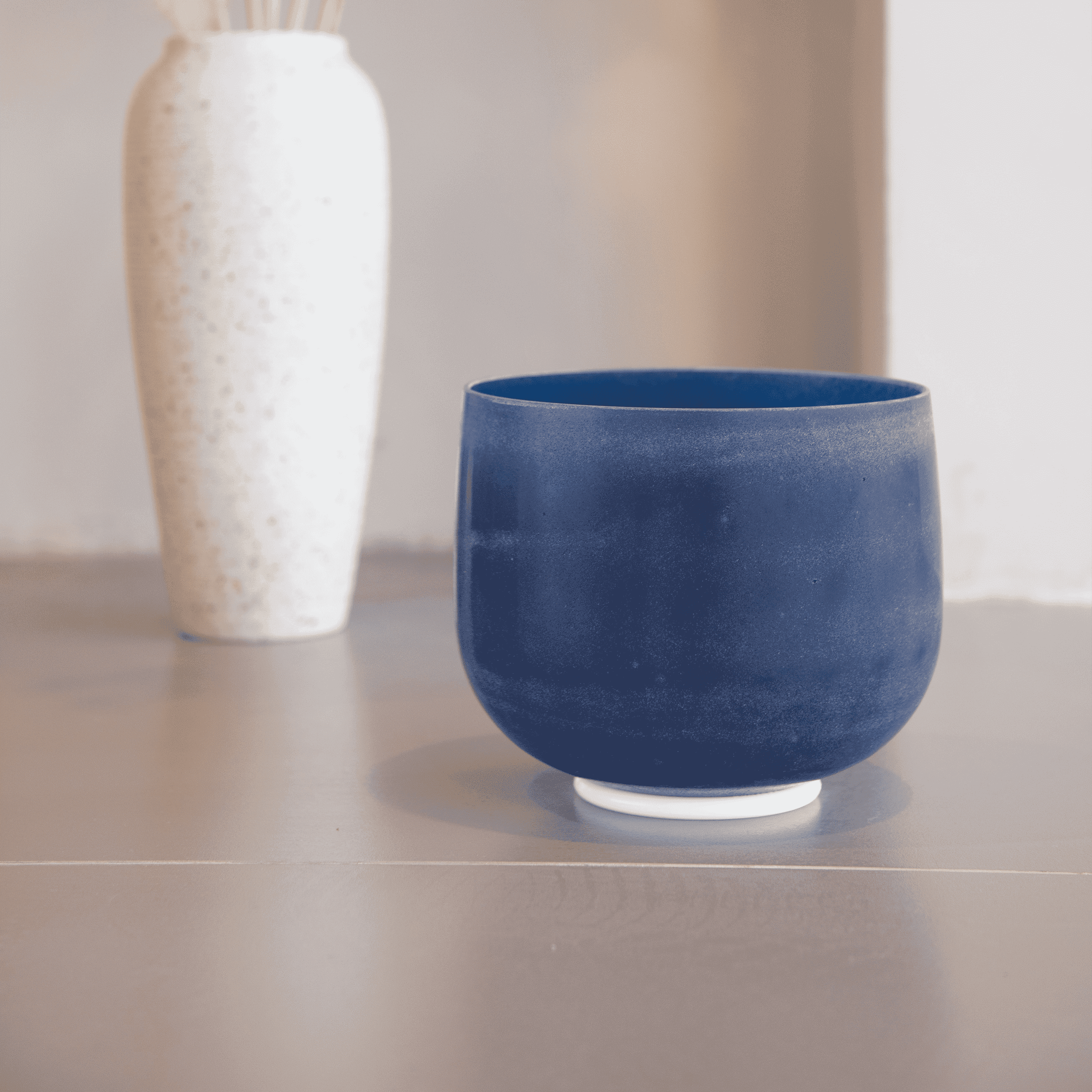 Sapphire Fusion Crystal Singing Bowl with Heavy Duty Carrying Case and Suede Striker - TOPFUND Crystal Singing Bowl