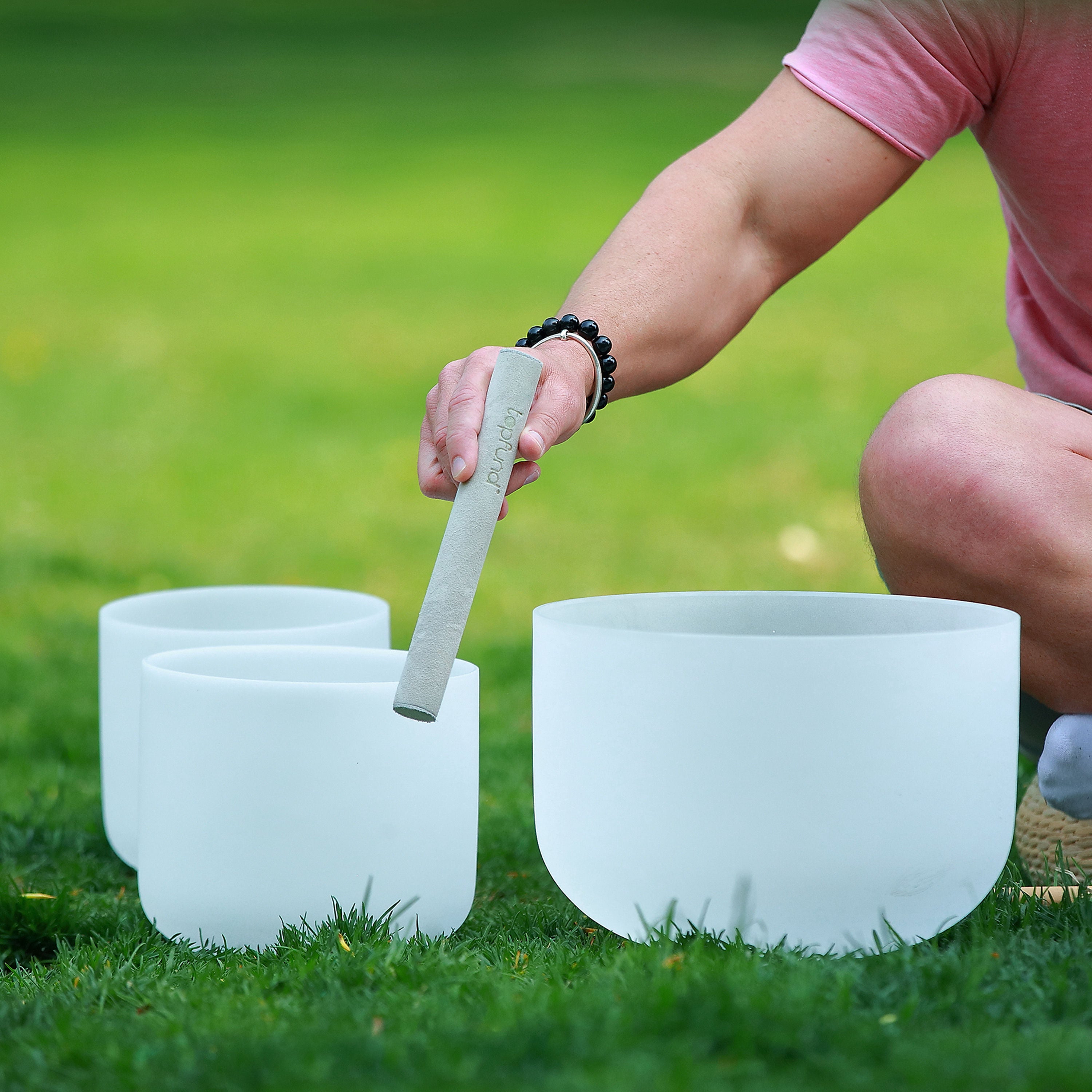 TOPFUND 432Hz Chakra Set of 7 Crystal Singing Bowls 6-14 inch - TOPFUND Crystal Singing Bowl