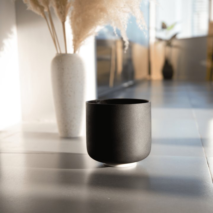 TOPFUND D# Note Black Crystal Singing Bowl 8 inch Navel Chakra - TOPFUND Crystal Singing Bowl