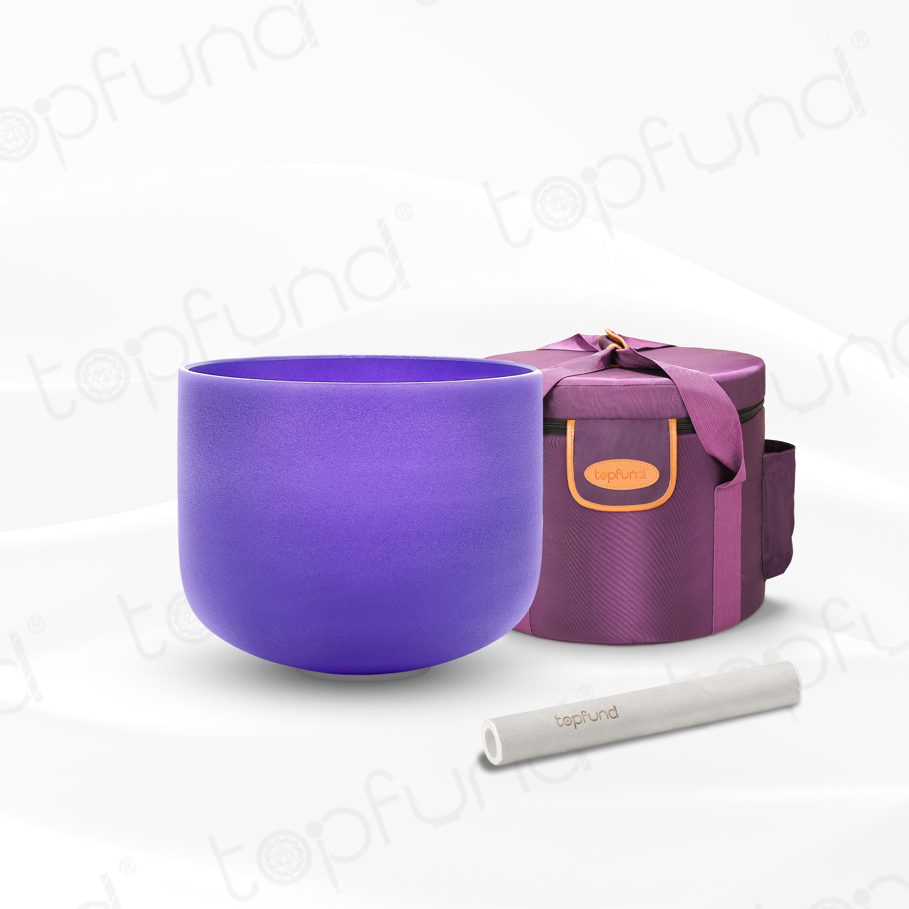 Purple B Note Crystal Singing Bowl Crown Chakra with Heavy Duty Carrying Case and Singing Bowl Mallet - TOPFUND Crystal Singing Bowl