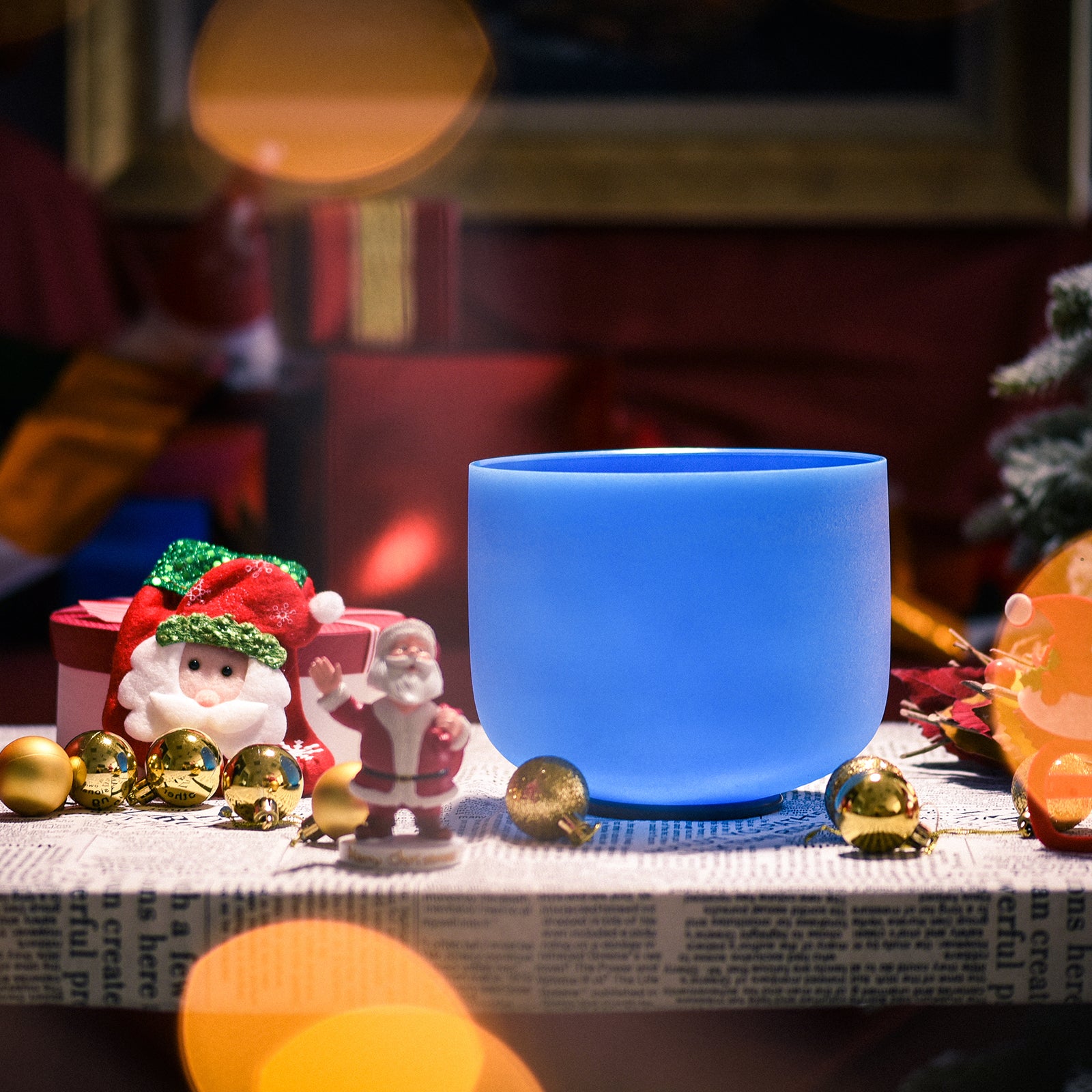 TOPFUND Solfeggio 741 Hz Blue Crystal Singing Bowl - TOPFUND Crystal Singing Bowl