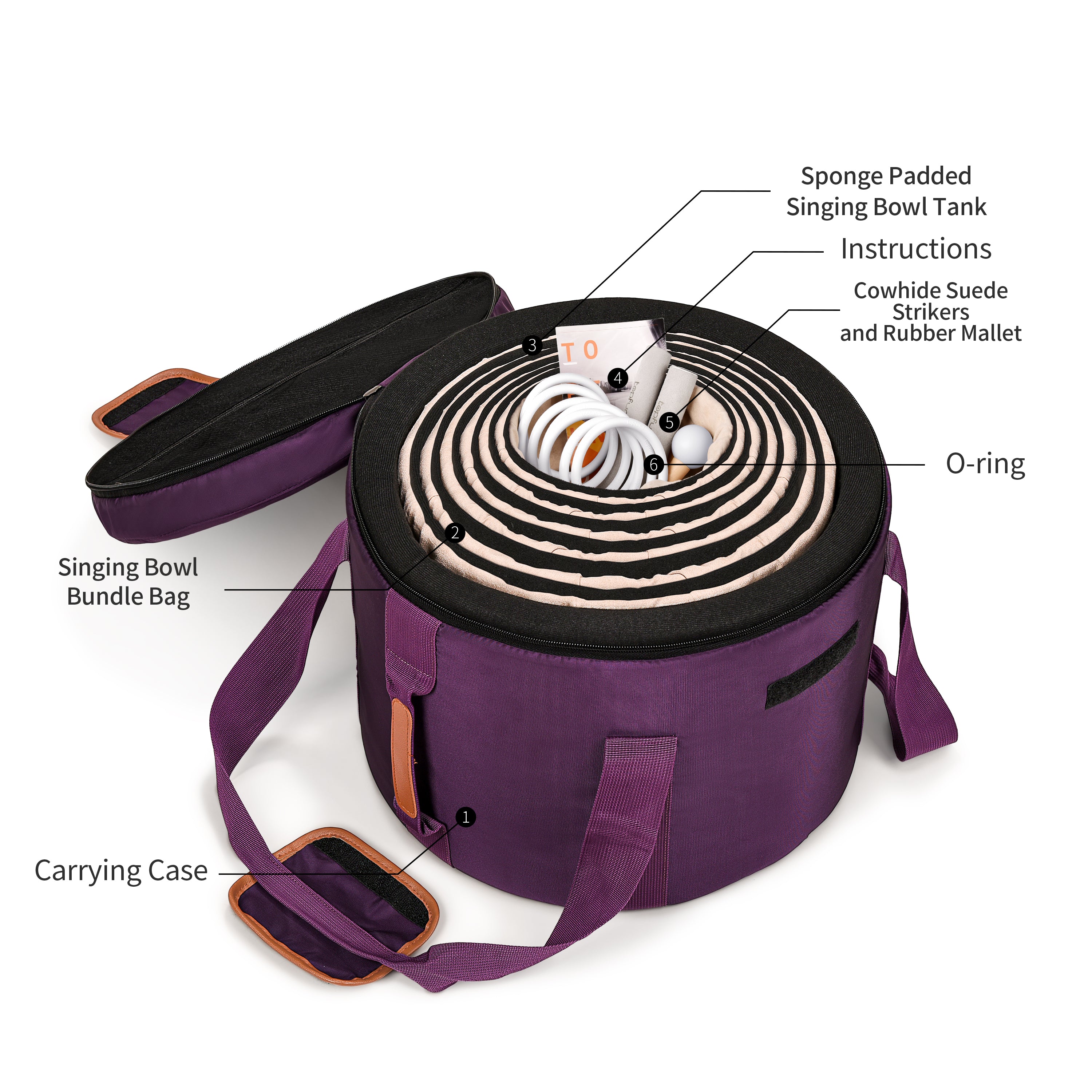 TOPFUND 440Hz Chakra Set of 7 Black Crystal Singing Bowls 6-14 inch - TOPFUND Crystal Singing Bowl