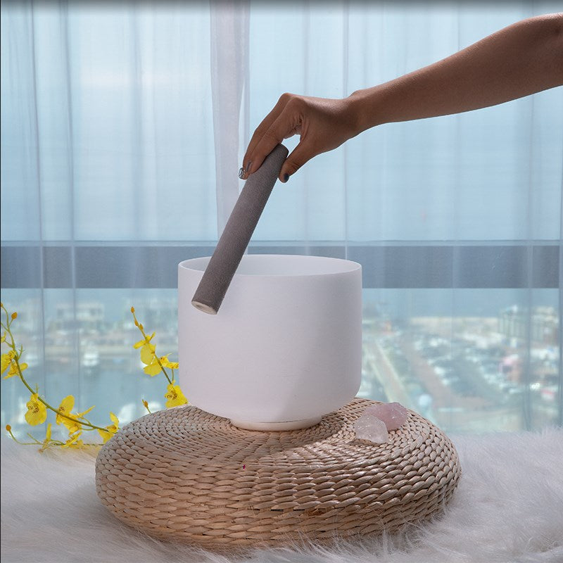 TOPFUND 432 Hz  E Note Chakra Crystal Singing Bowl Solar Plexus 11 inch - TOPFUND Crystal Singing Bowl