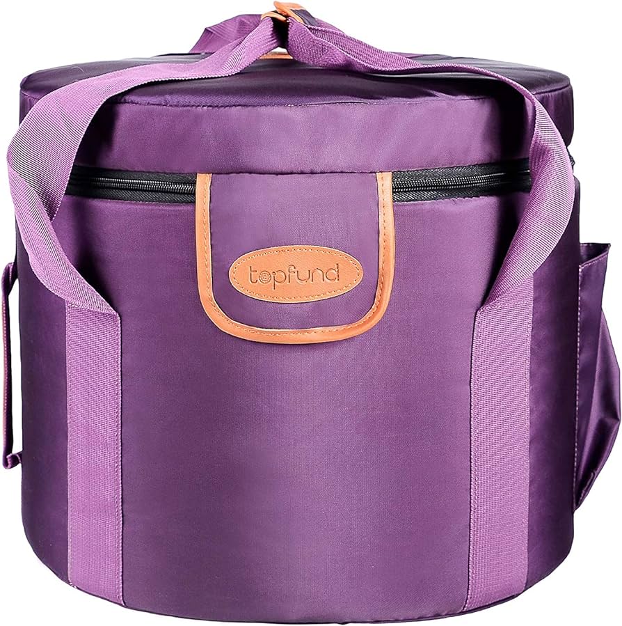 TOPFUND Artificial Leather Heavy Duty Crystal Singing Bowl Carrying Case 10 inch with Sponge Padded Sleeves 8" - TOPFUND Crystal Singing Bowl