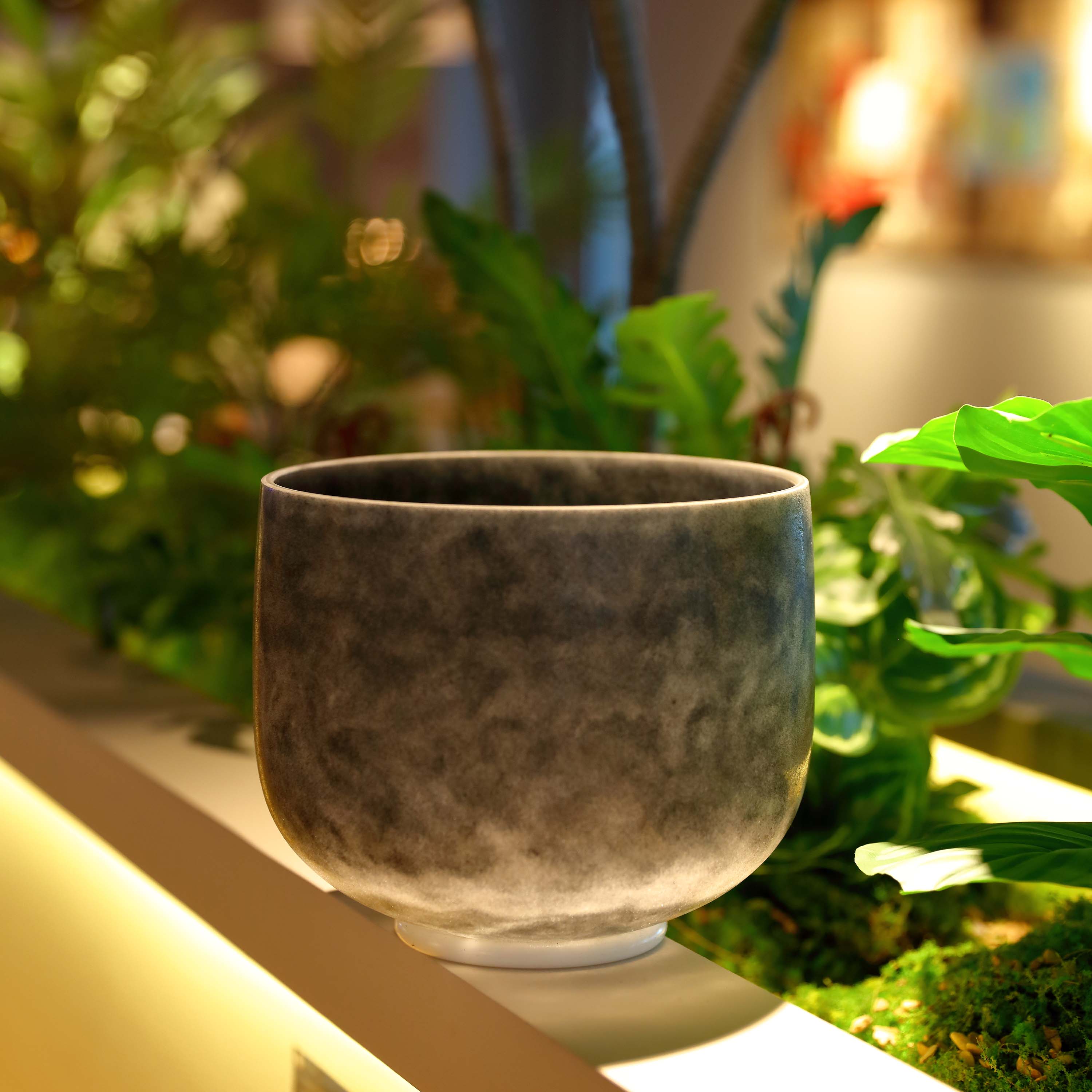 TOPFUND Obsidian Fusion Crystal Singing Bowl - TOPFUND Crystal Singing Bowl