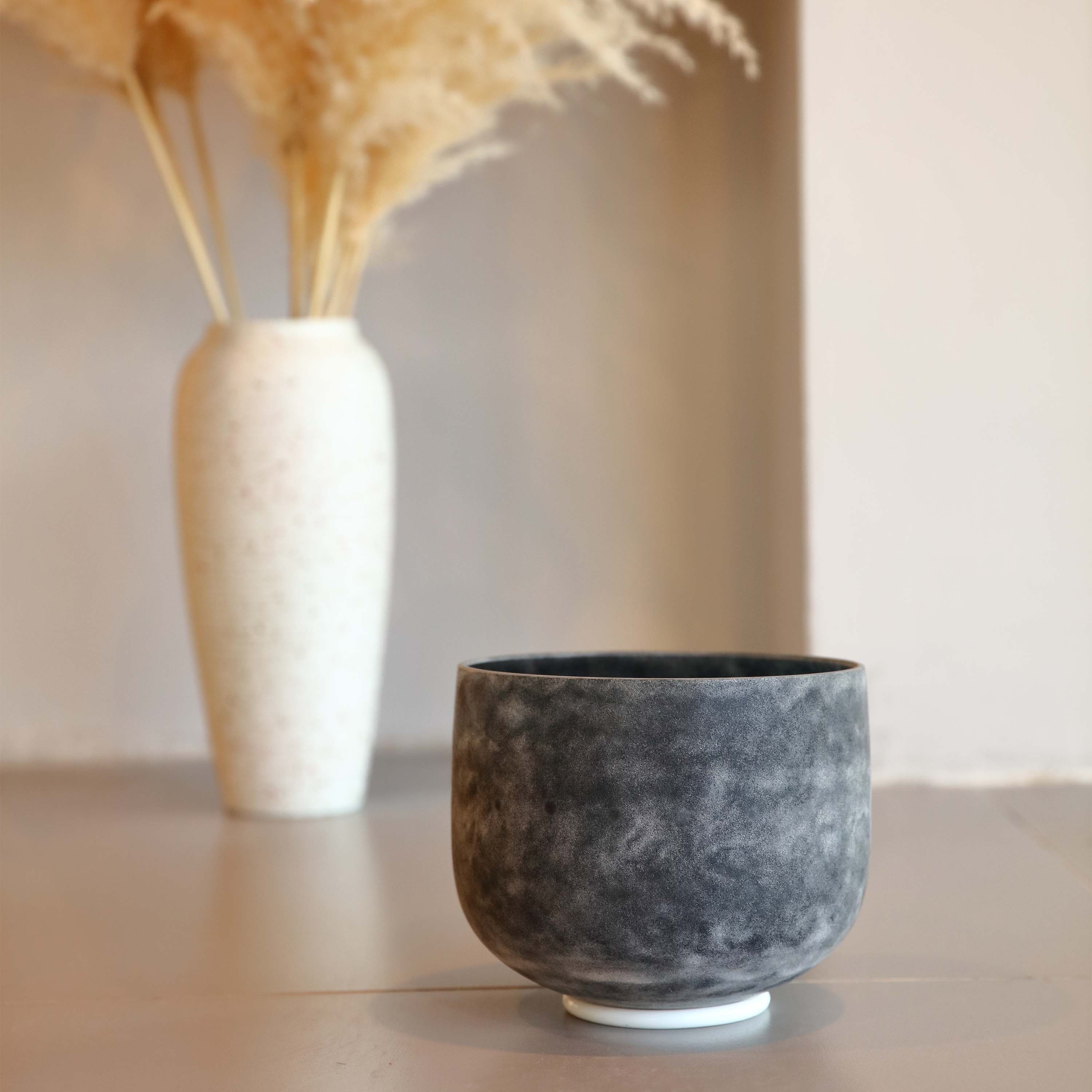 TOPFUND Obsidian Fusion Crystal Singing Bowl - TOPFUND Crystal Singing Bowl