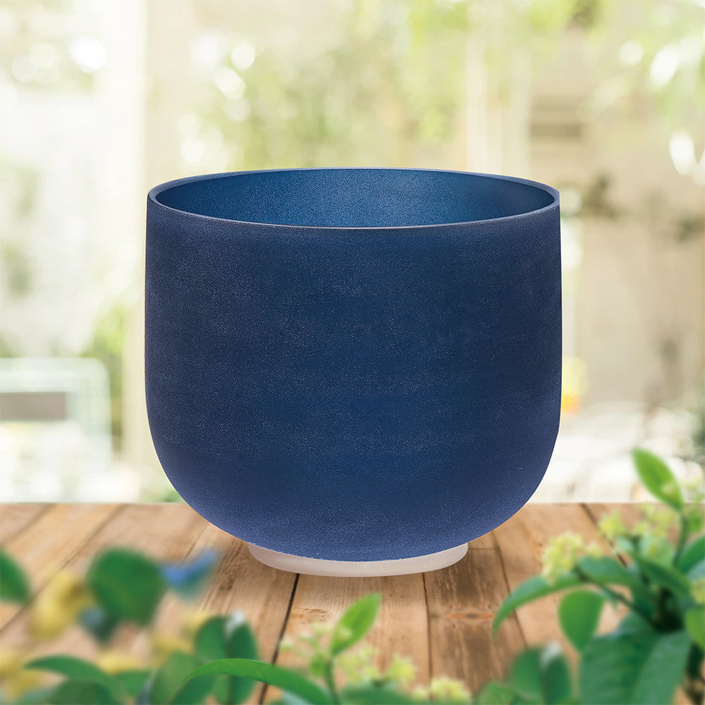 TOPFUND Indigo A Note Crystal Singing Bowl Third Eye Chakra 7 inch - TOPFUND Crystal Singing Bowl