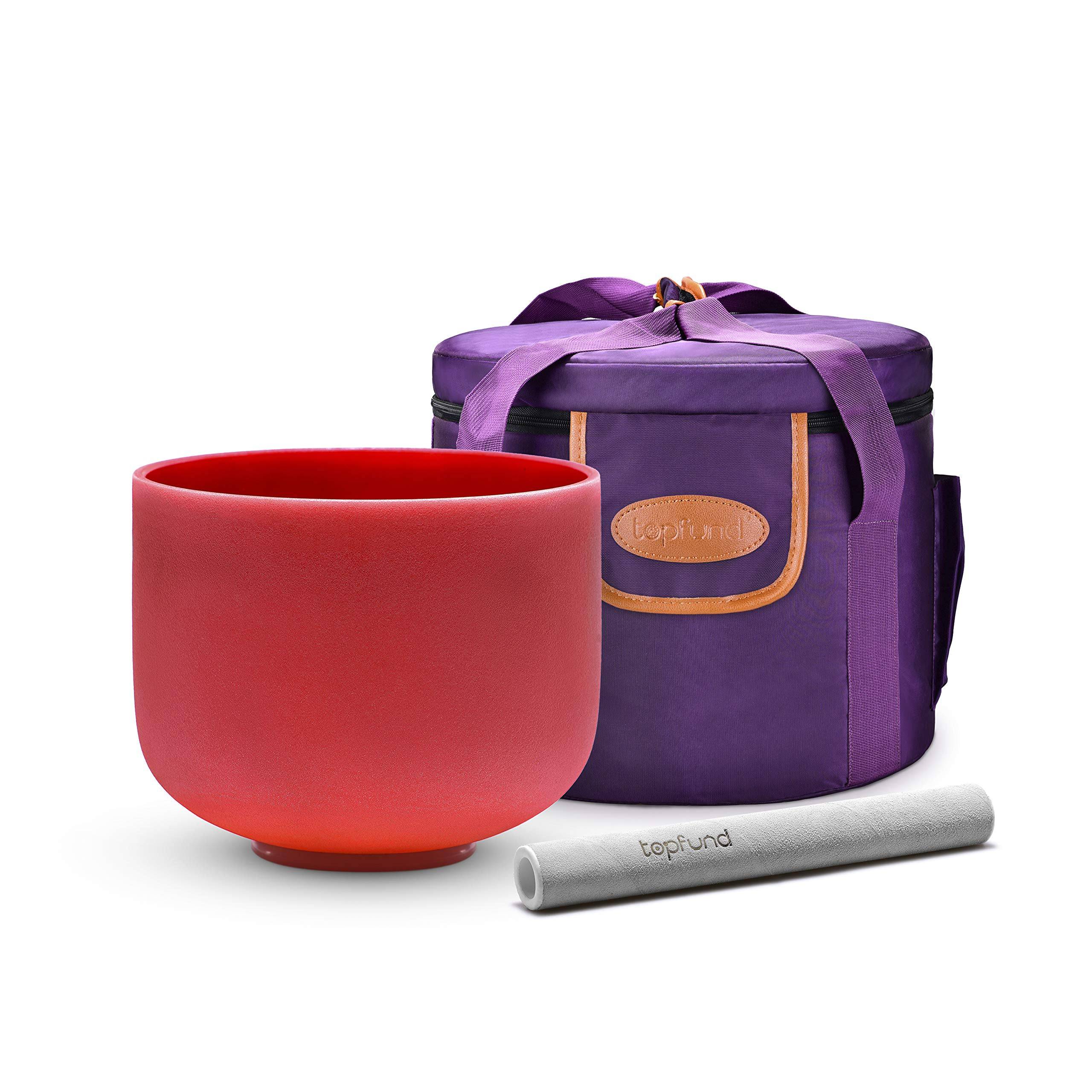 TOPFUND Red C# Note Crystal Singing Bowl Adrenals Chakra - TOPFUND Crystal Singing Bowl