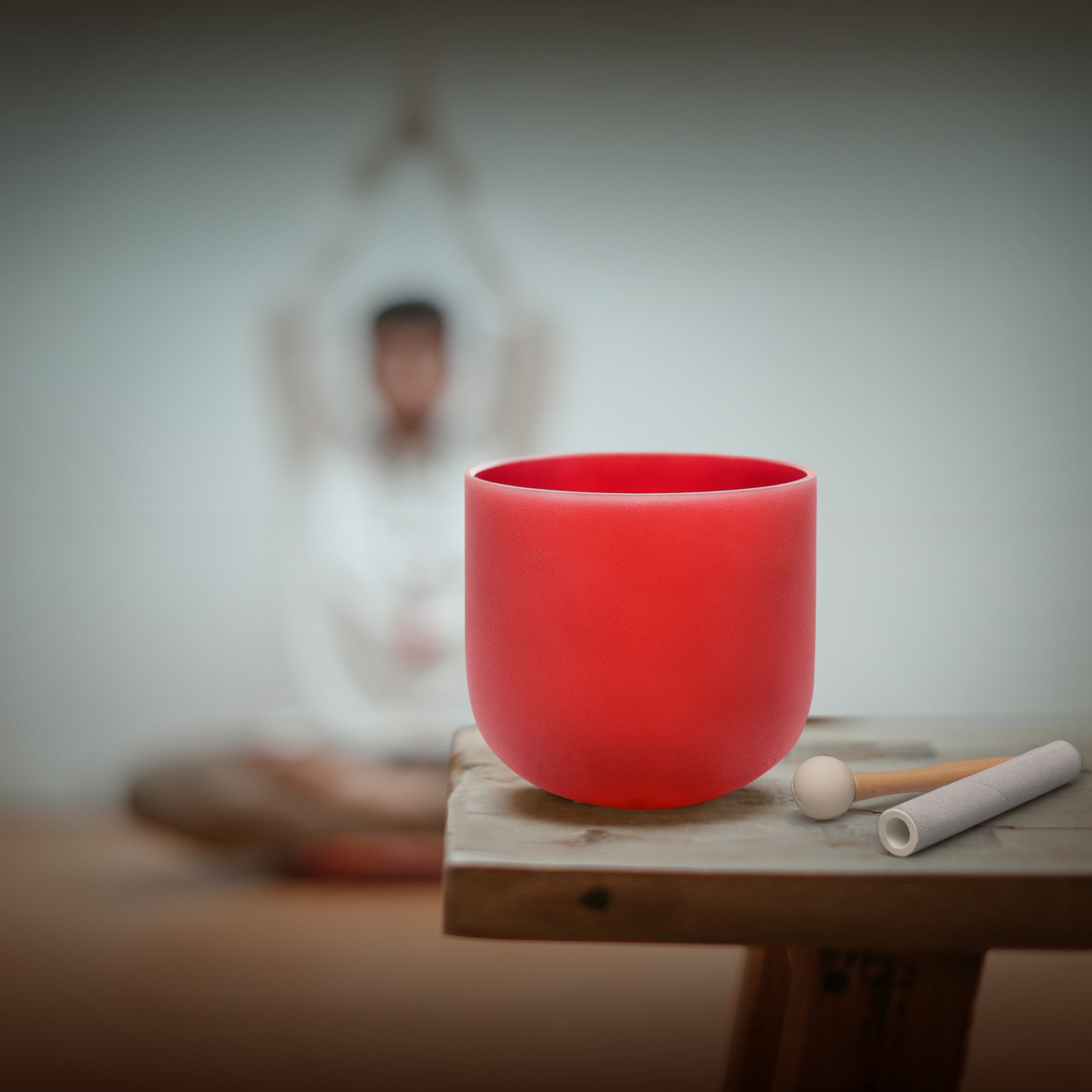 TOPFUND Red C Note Crystal Singing Bowl Root Chakra - TOPFUND Crystal Singing Bowl