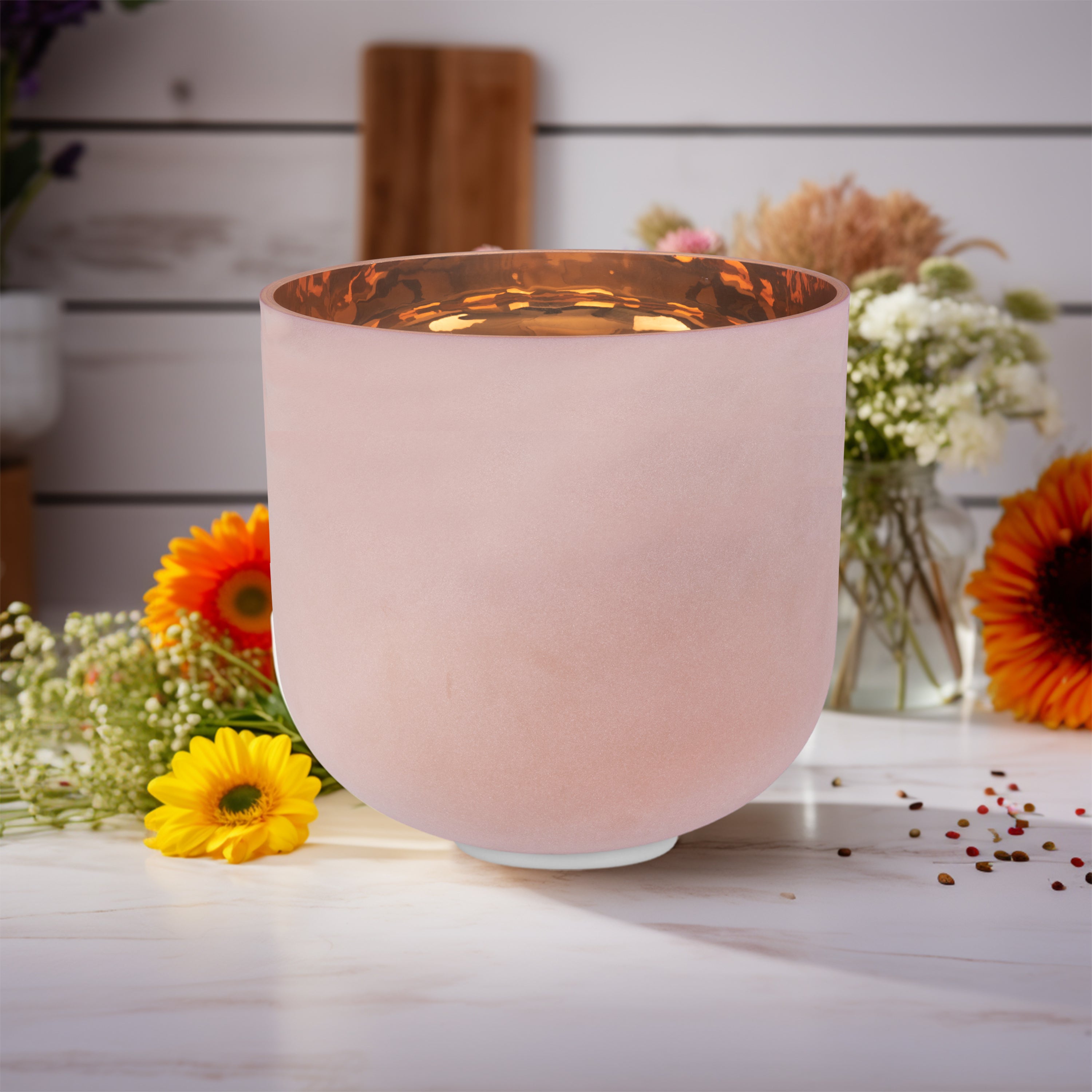 Chakra Set of 7 Solid Gold Plated Crystal Singing Bowls