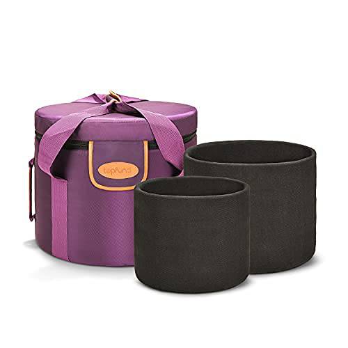 TOPFUND Color 7-11 inch Set of 3 Crystal Singing Bowls (7"G,9"E,11"C) - TOPFUND Crystal Singing Bowl