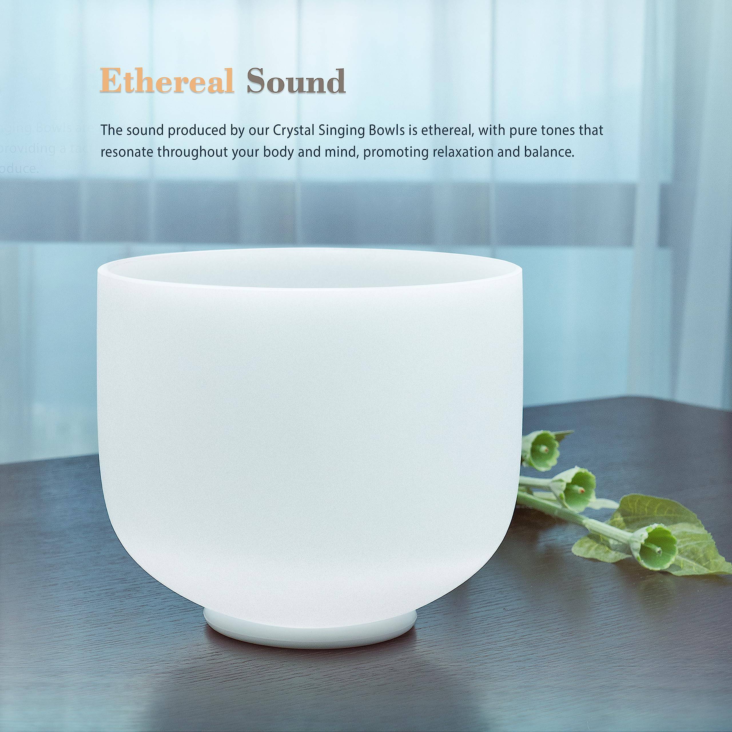 TOPFUND Solfeggio Frequencies Crystal Singing Bowl - TOPFUND Crystal Singing Bowl