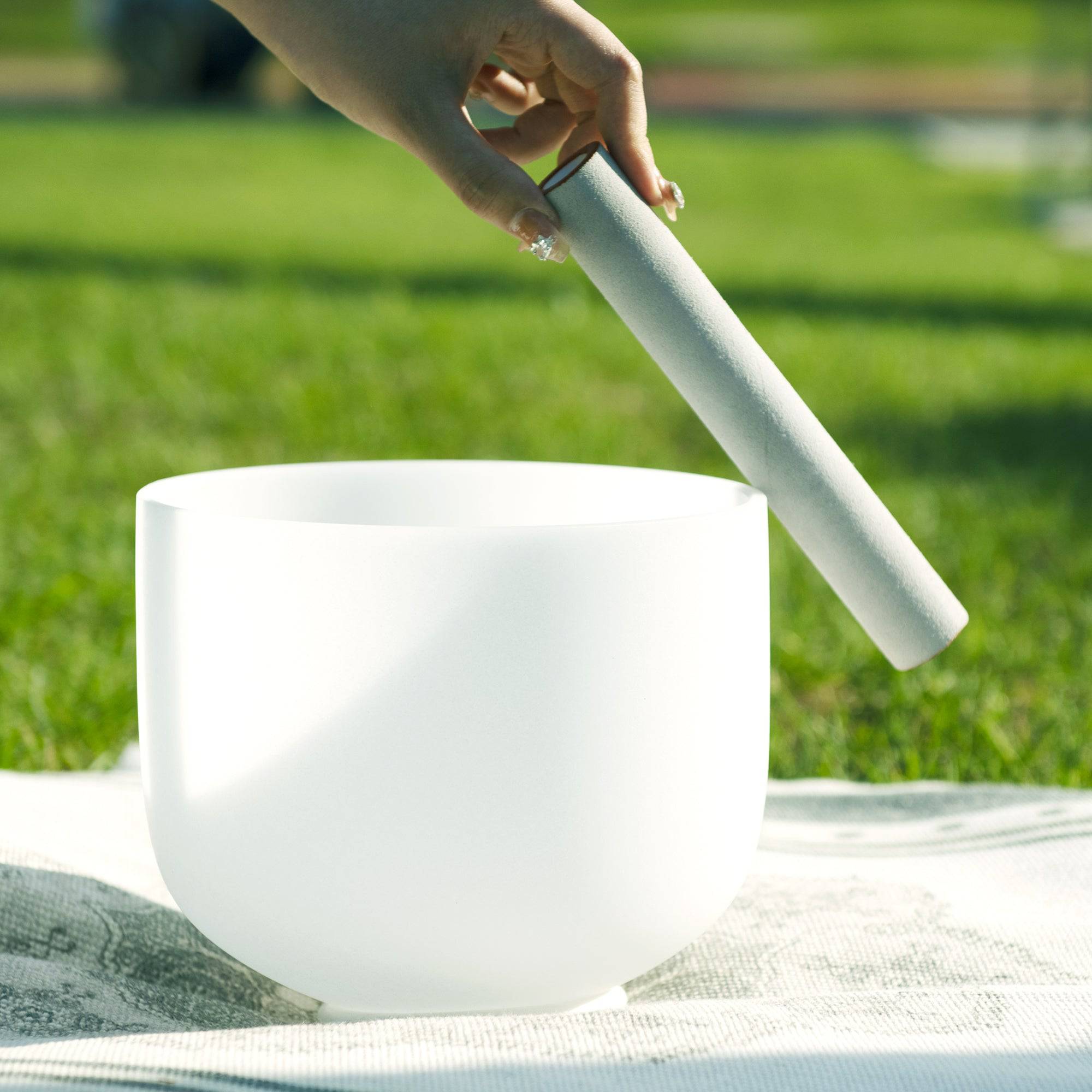 Topfund B Note Crystal Singing Bowl Crown Chakra - TOPFUND Crystal Singing Bowl