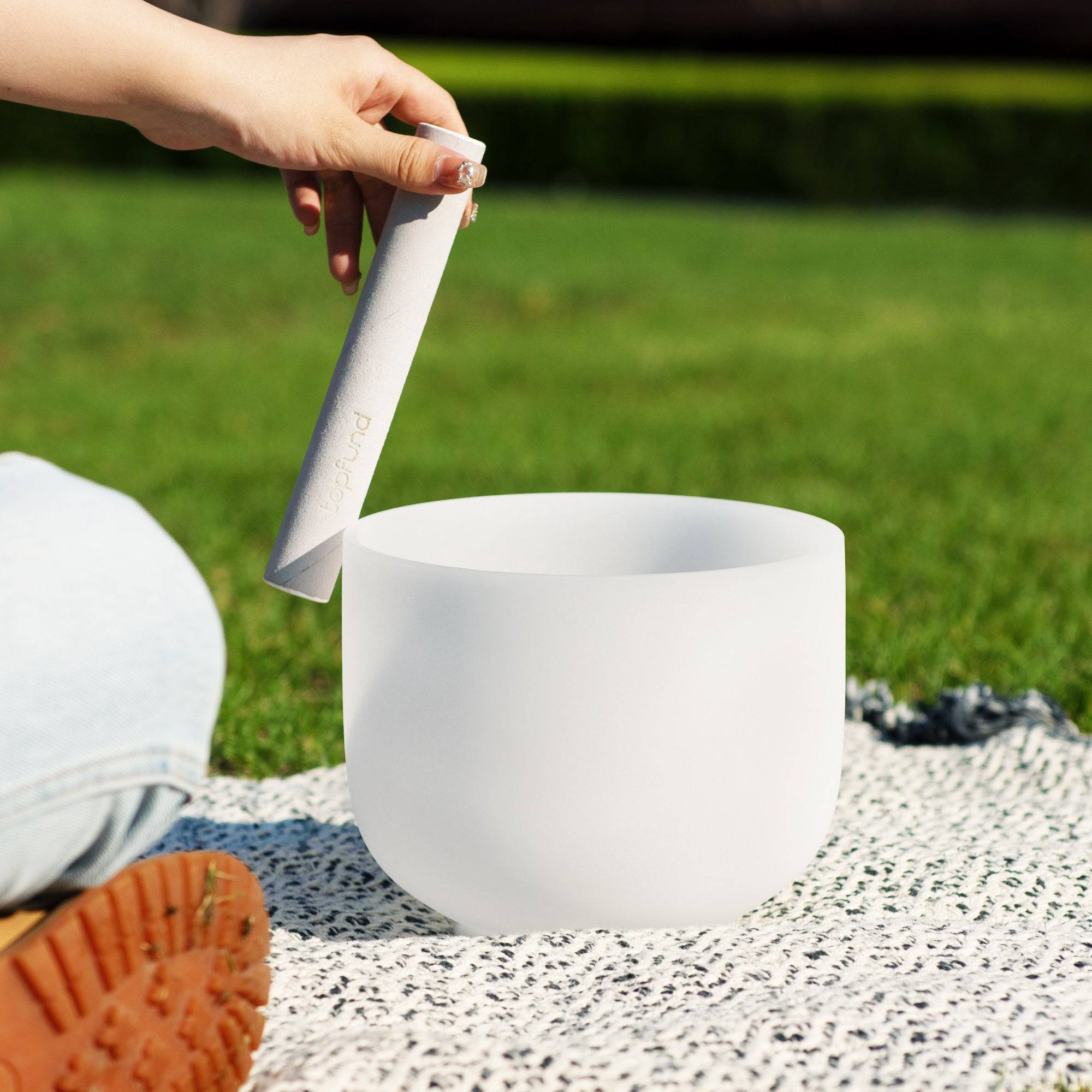 TOPFUND G Note Crystal Singing Bowl Throat Chakra - TOPFUND Crystal Singing Bowl