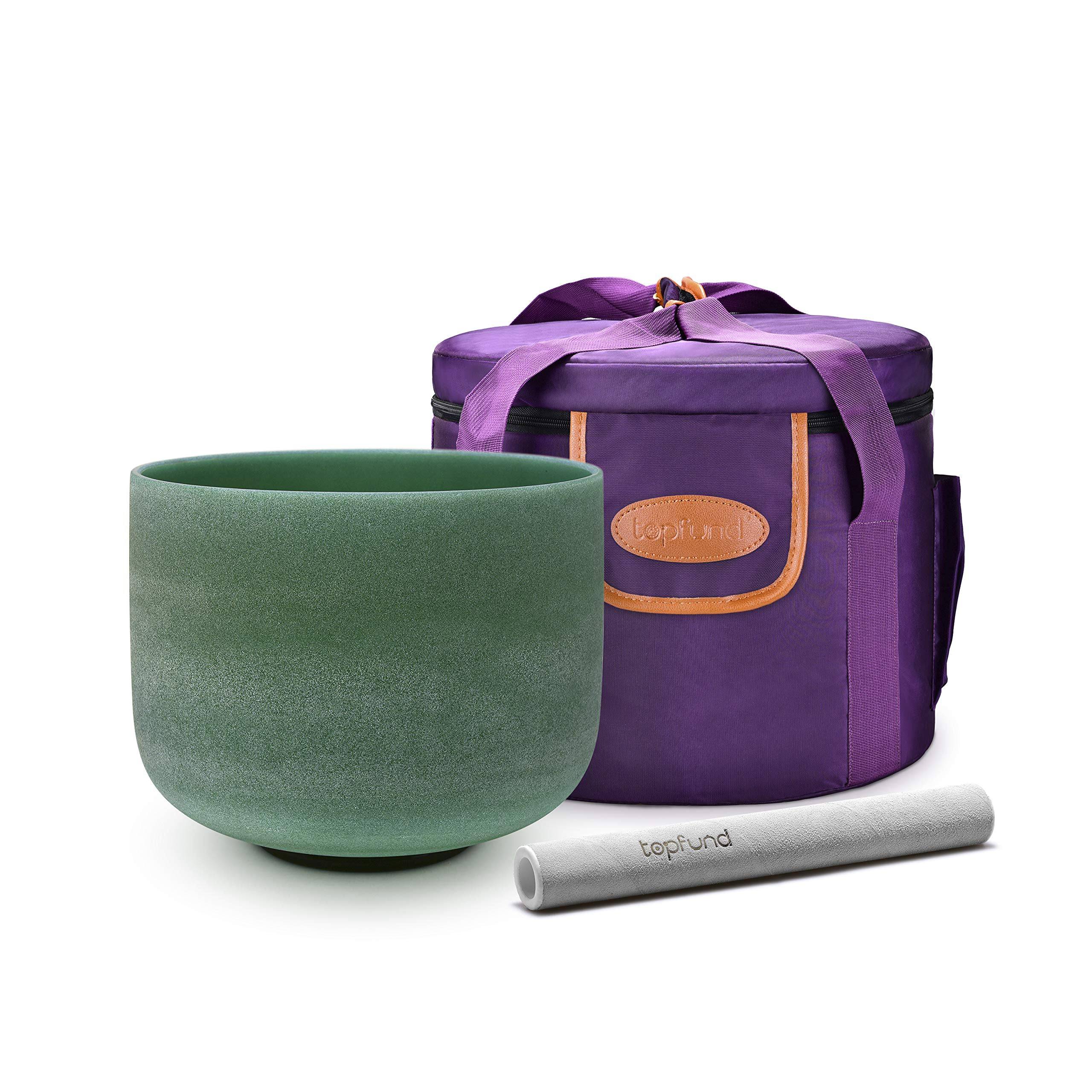 TOPFUND Emerald Fusion Crystal Singing Bowl - TOPFUND Crystal Singing Bowl