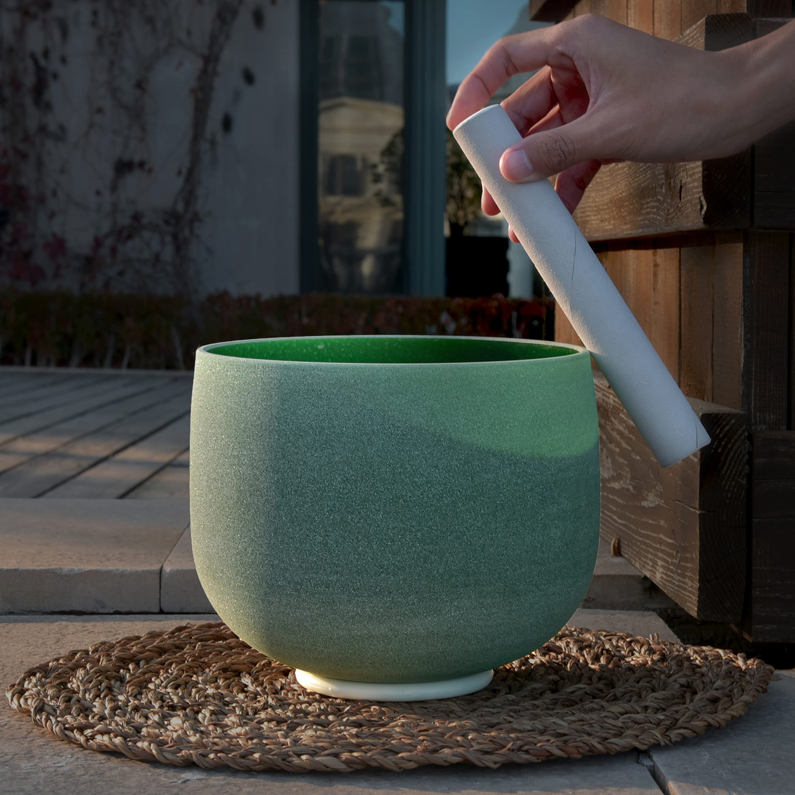 TOPFUND Emerald Fusion Crystal Singing Bowl - TOPFUND Crystal Singing Bowl