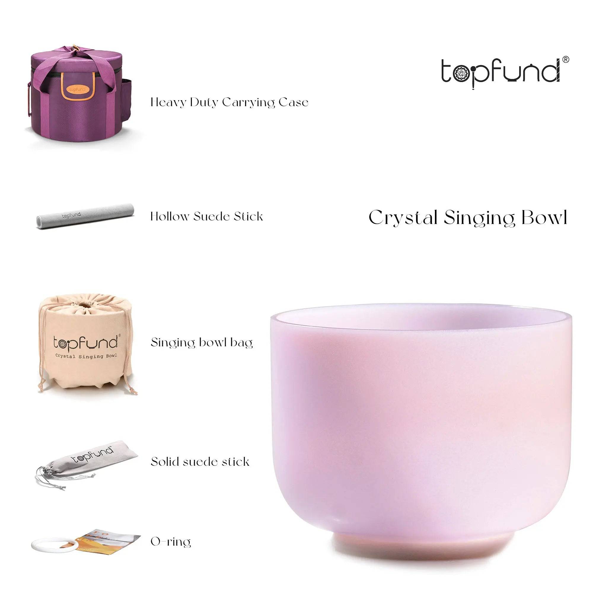 TOPFUND Morganite Fusion Crystal Singing Bowl - TOPFUND Crystal Singing Bowl