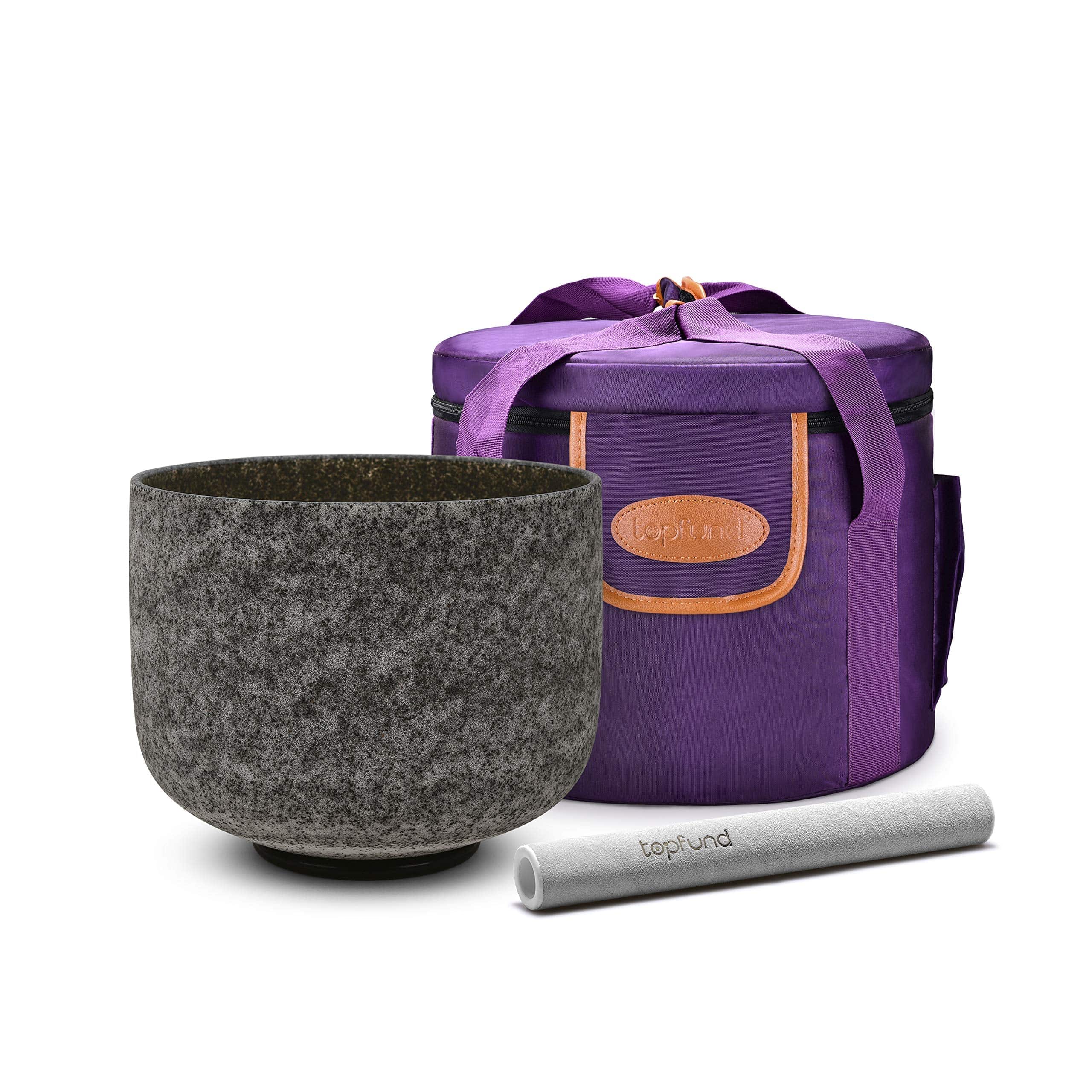 TOPFUND Obsidian Fusion Crystal Singing Bowl - TOPFUND Crystal Singing Bowl