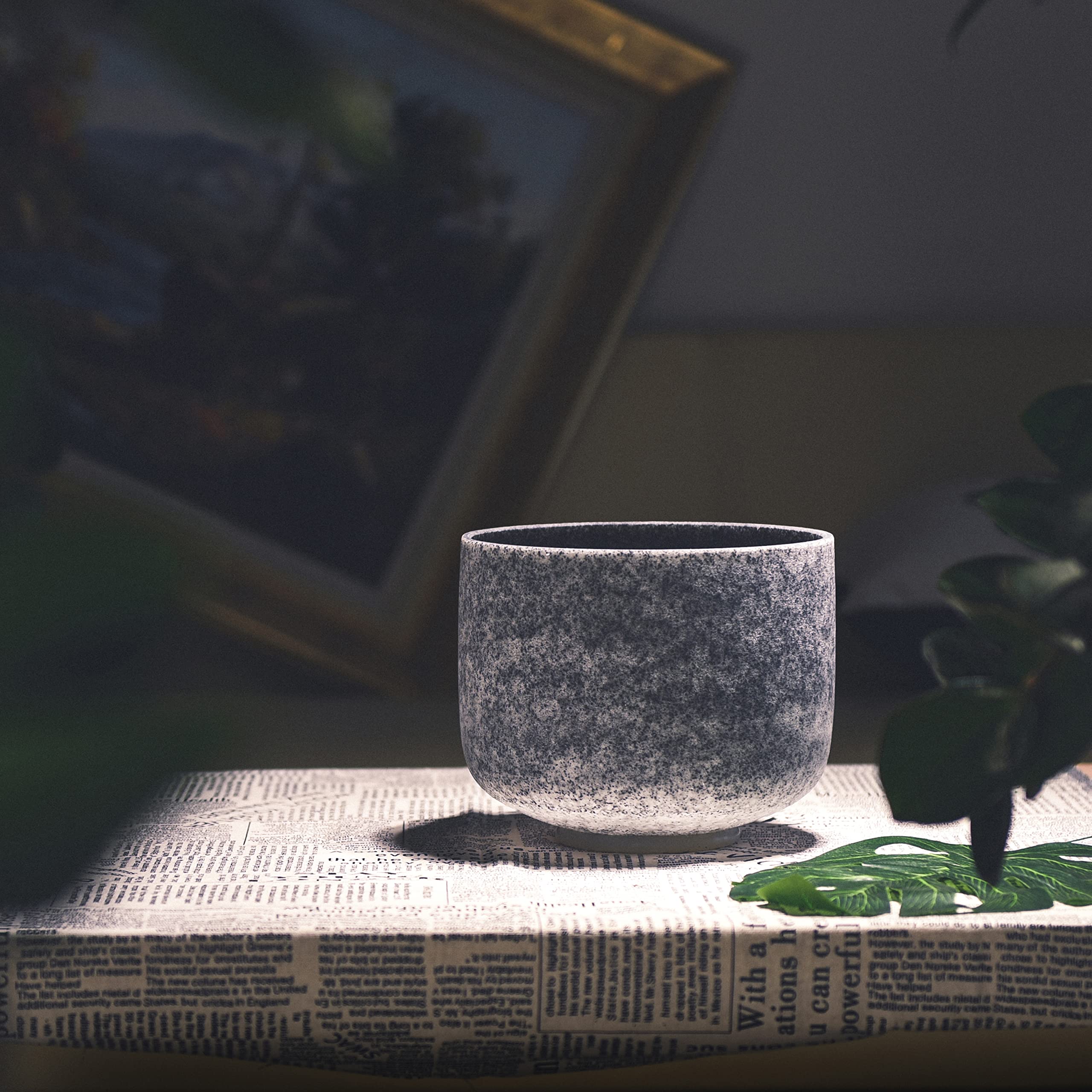 TOPFUND Obsidian Fusion Crystal Singing Bowl - TOPFUND Crystal Singing Bowl