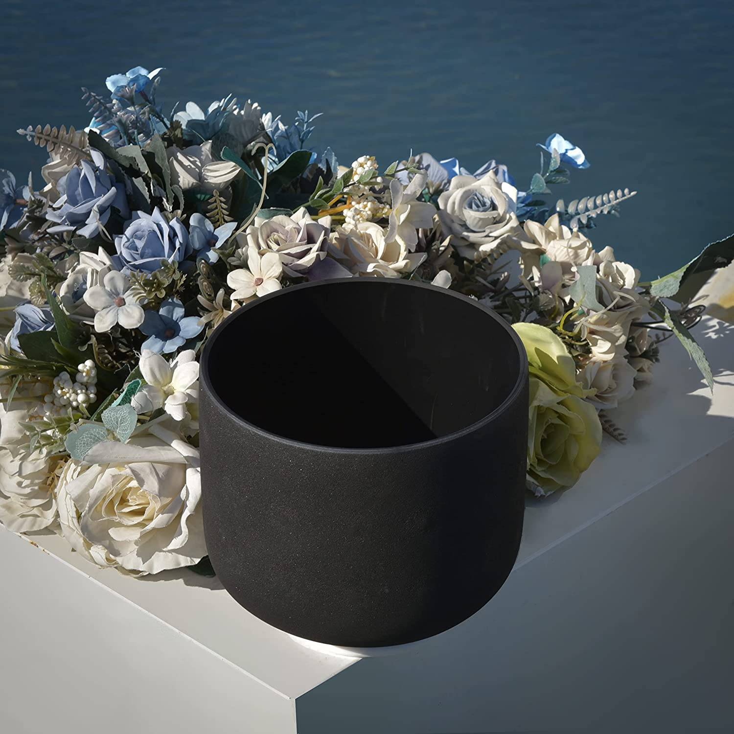 TOPFUND Black C Note Crystal Singing Bowl Root Chakra - TOPFUND Crystal Singing Bowl