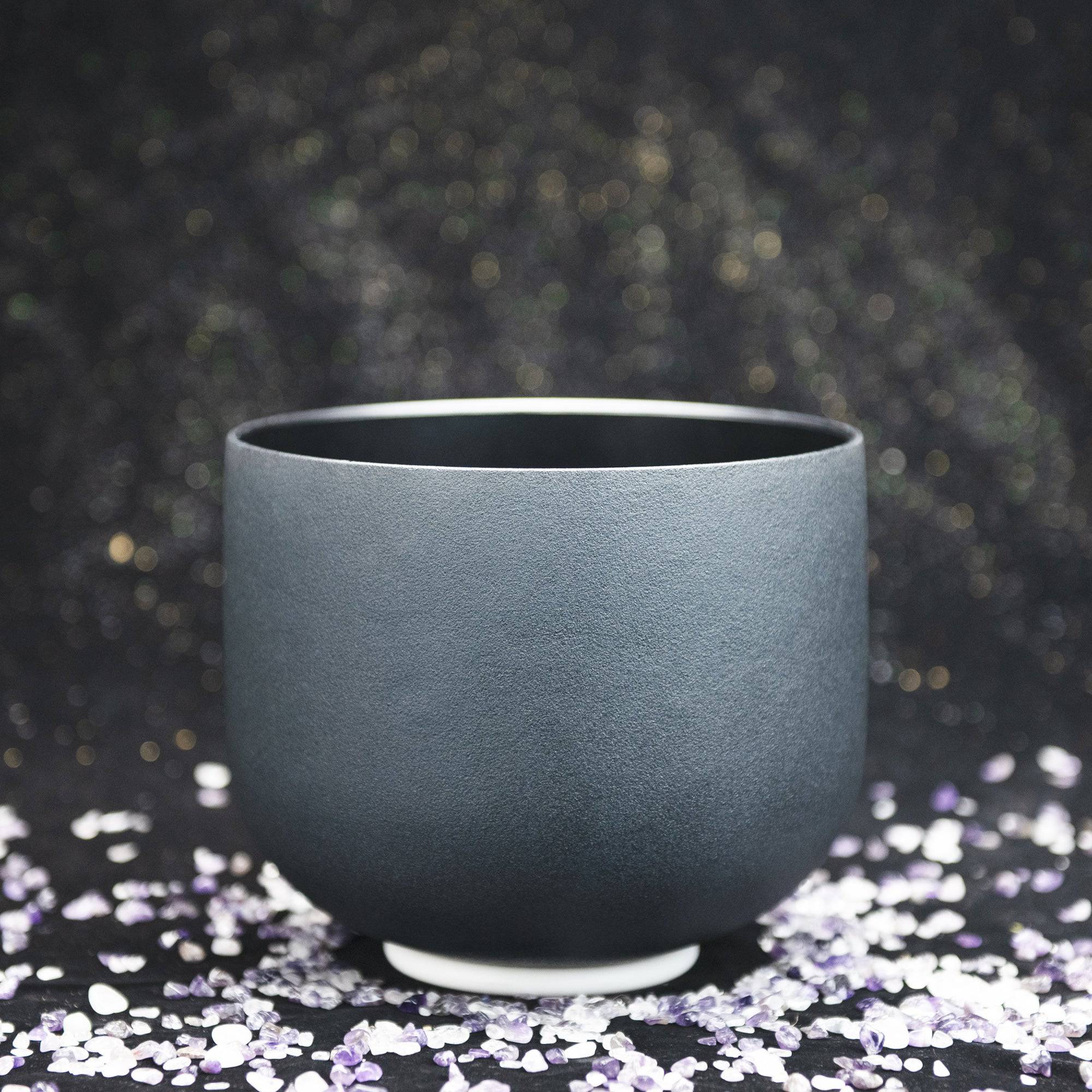 TOPFUND Black C Note Crystal Singing Bowl Root Chakra - TOPFUND Crystal Singing Bowl