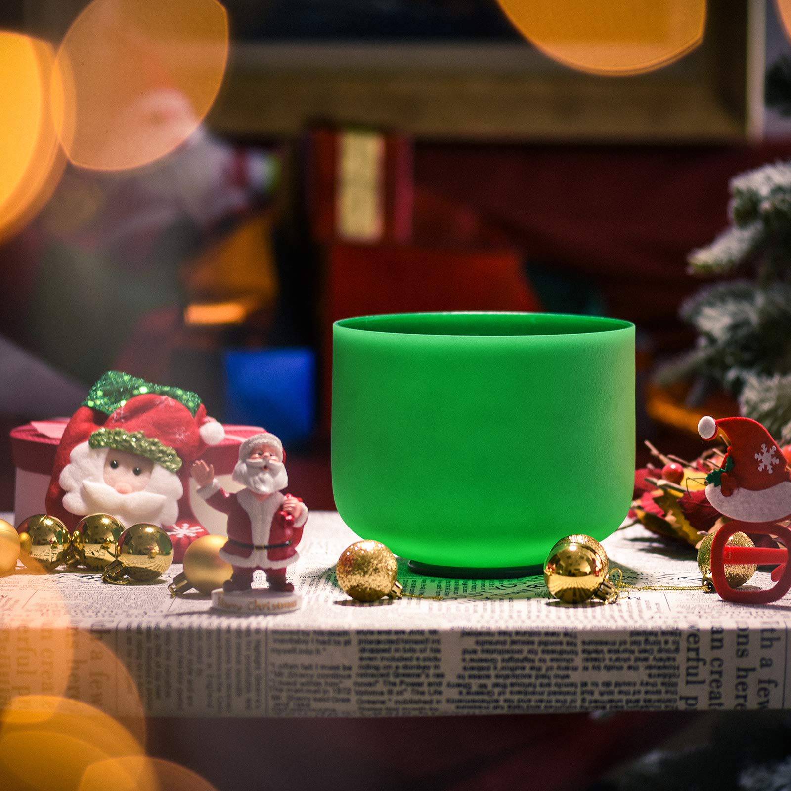 TOPFUND Green F Note Crystal Singing Bowl Heart Chakra - TOPFUND Crystal Singing Bowl