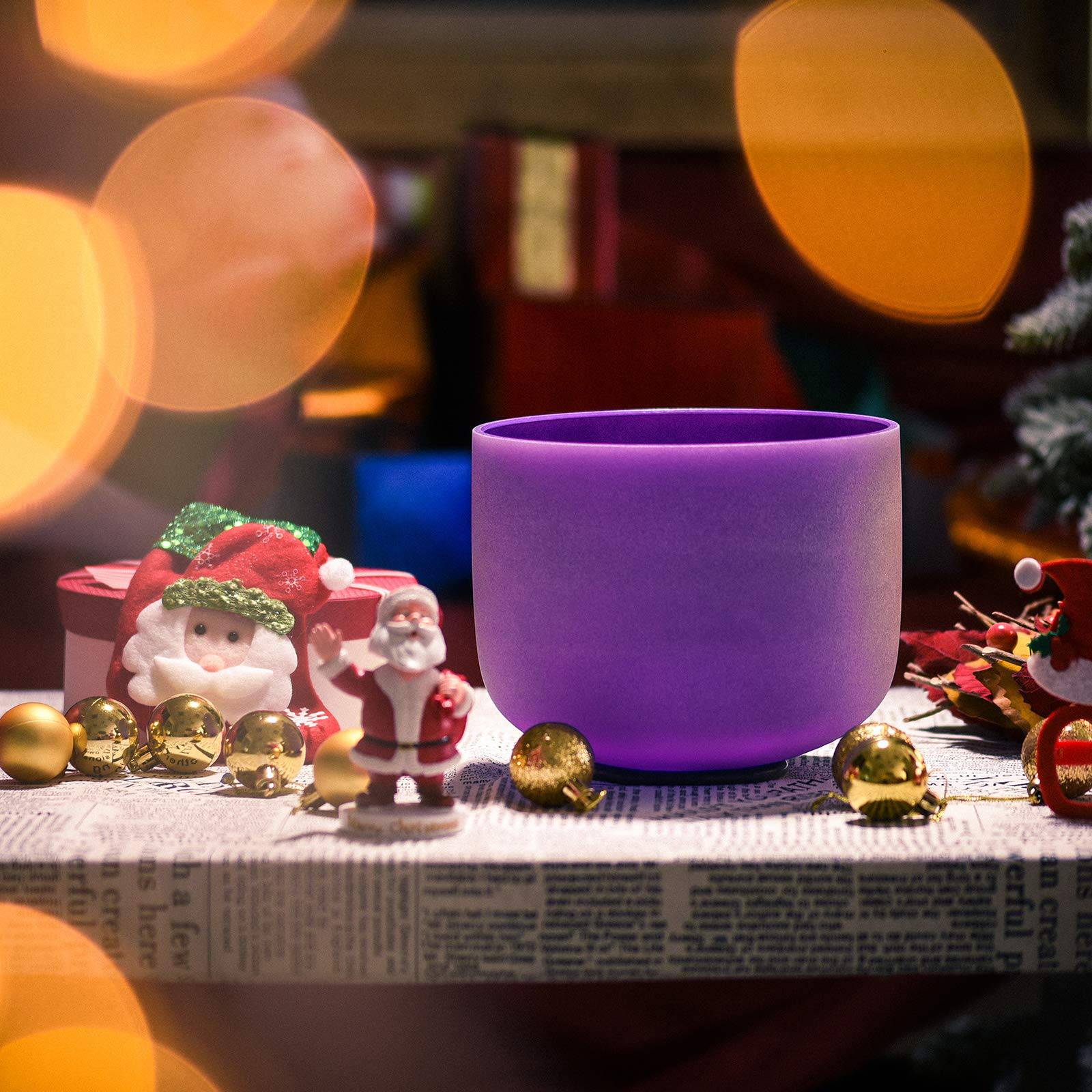 TOPFUND Purple B Note Crystal Singing Bowl Crown Chakra - TOPFUND Crystal Singing Bowl