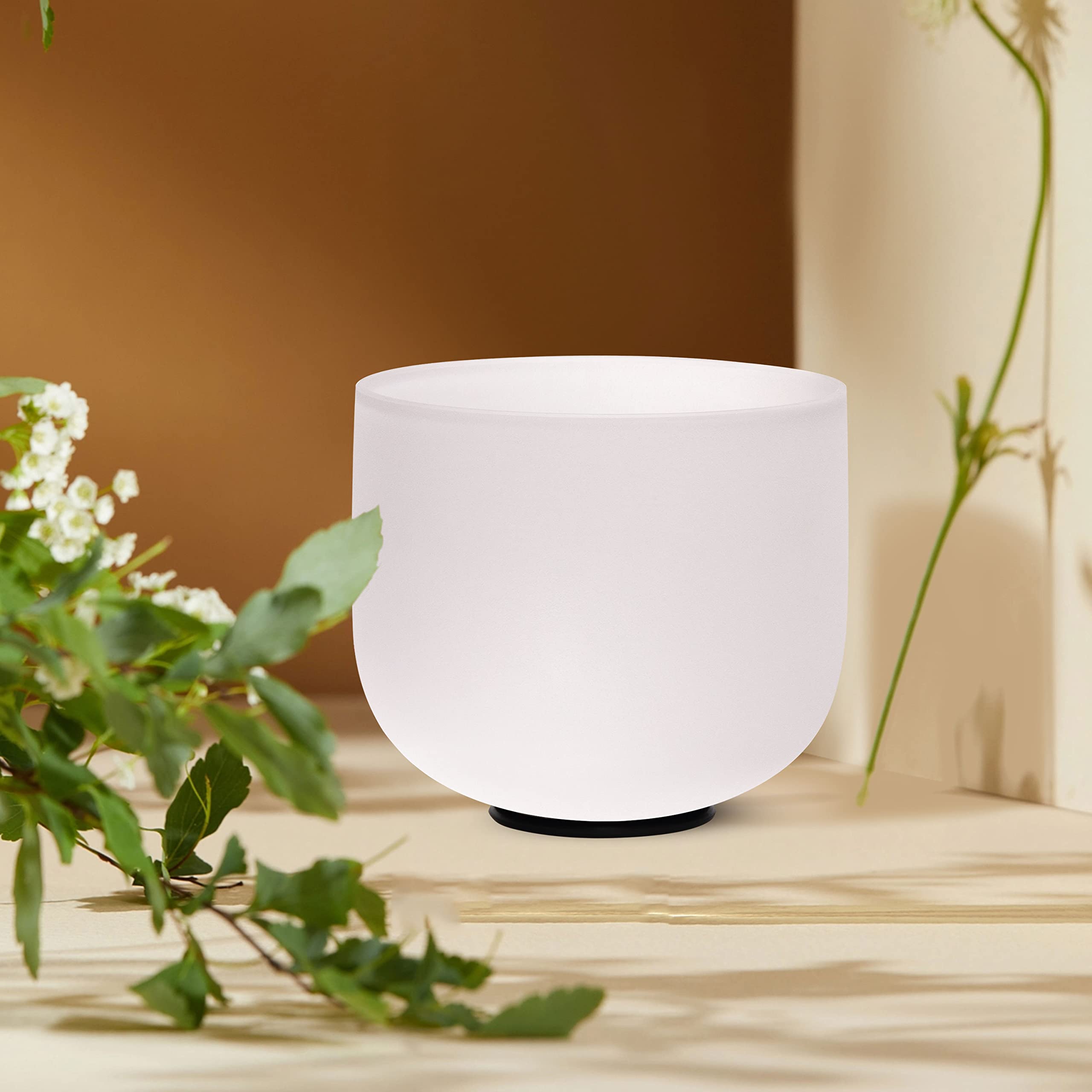 TOPFUND 432 Hz B Note Crystal Singing Bowl Crown Chakra 8 inch - TOPFUND Crystal Singing Bowl