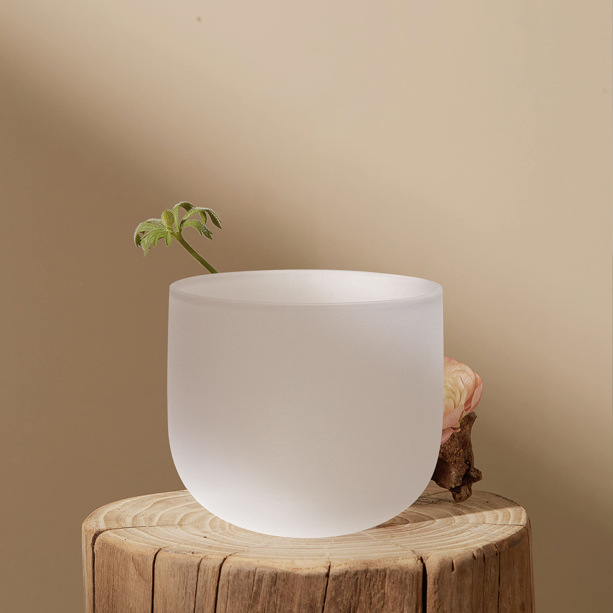 TOPFUND 432 Hz B Note Crystal Singing Bowl Crown Chakra 8 inch - TOPFUND Crystal Singing Bowl