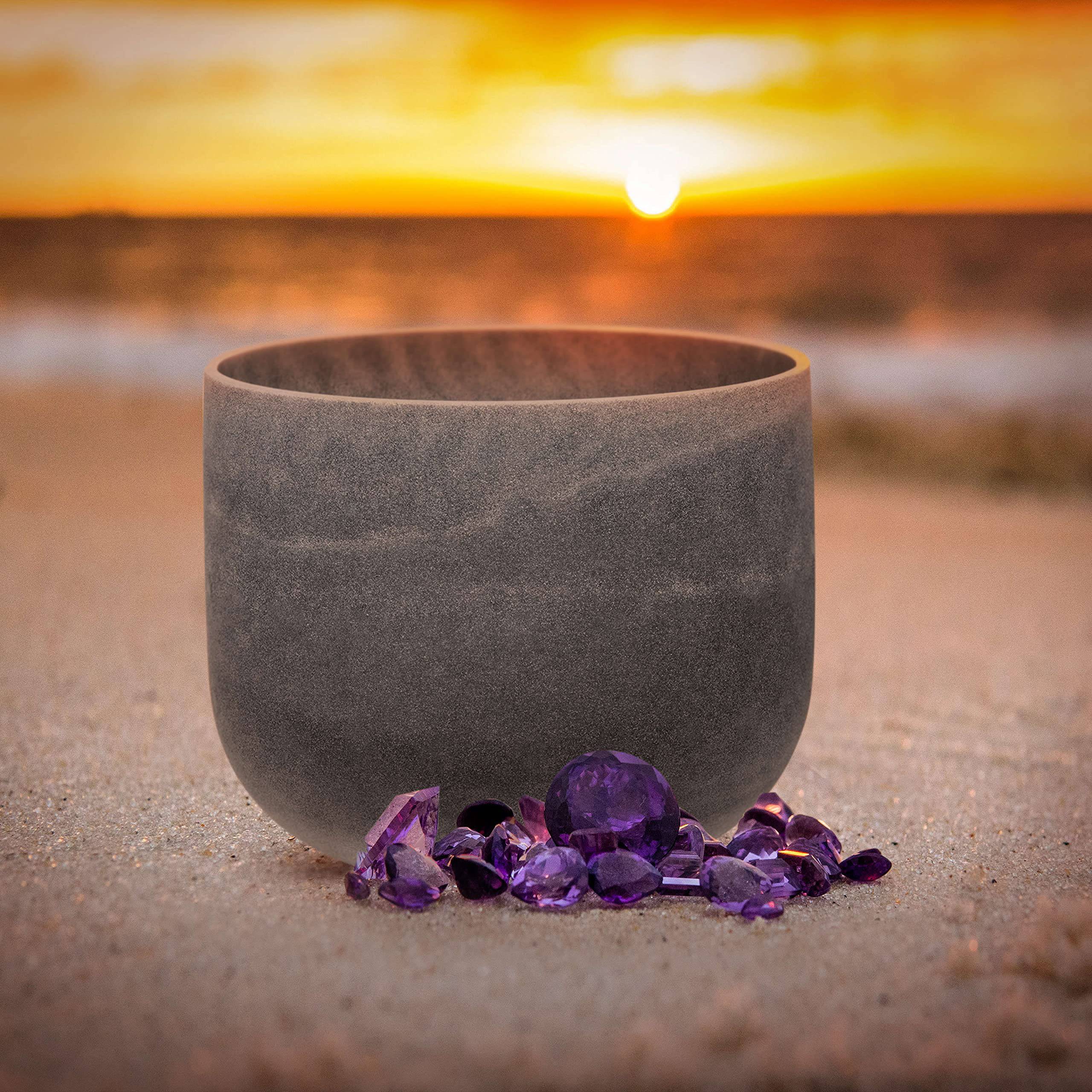 TOPFUND 10 inch C# Note Moldavite Fusion Crystal Singing Bowl Adrenals Chakra - TOPFUND Crystal Singing Bowl