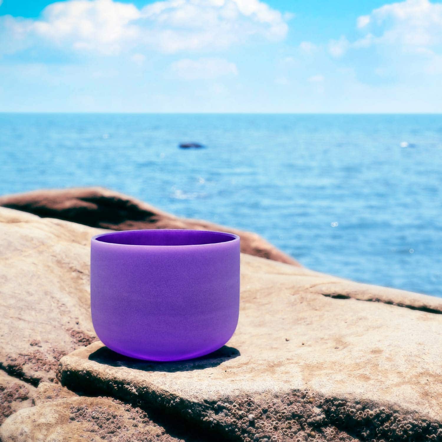 TOPFUND 14 inch Purple B Note Crystal Singing Bowl Crown Chakra - TOPFUND Crystal Singing Bowl