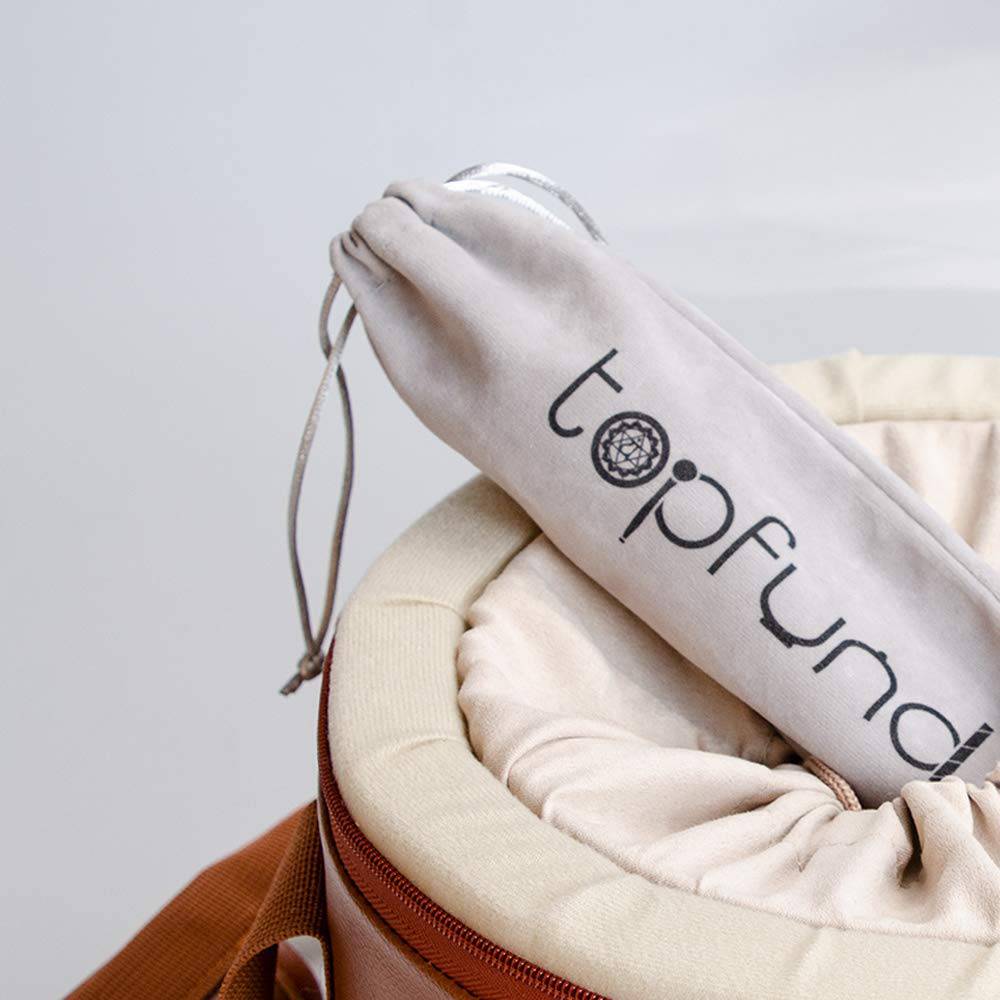 TOPFUND 432 Hz Blue G# Note Crystal Singing Bowl Zeal Chakra 10 inch - TOPFUND Crystal Singing Bowl